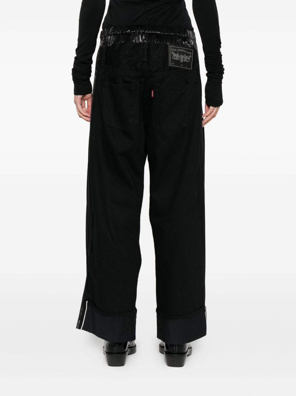 pleated-panel pants - 4