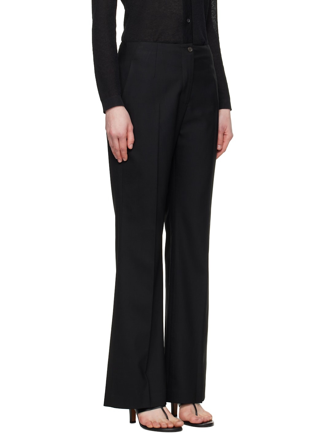 Black Straight Fit Trousers - 2