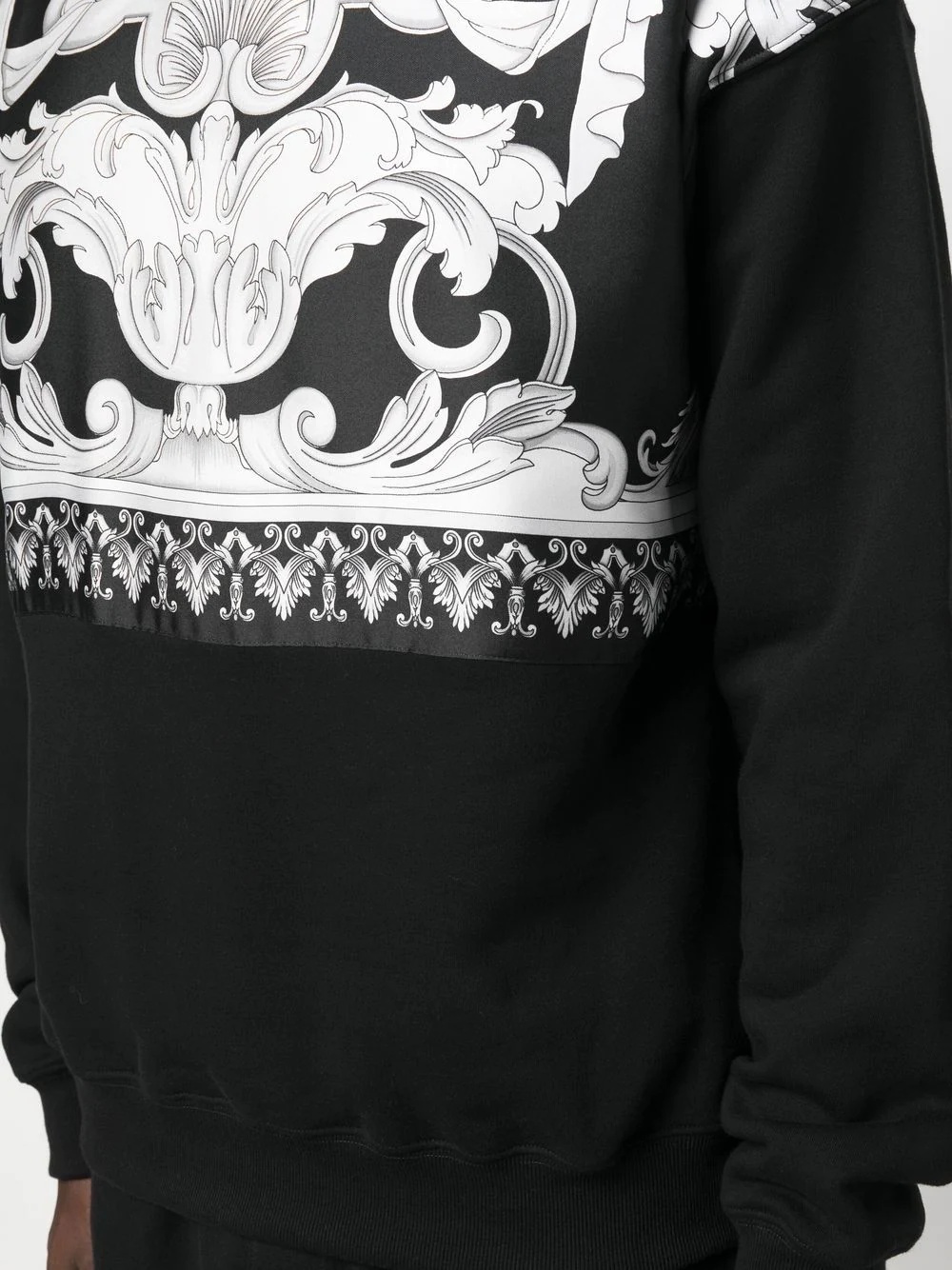 baroque-print detail sweatshirt - 5