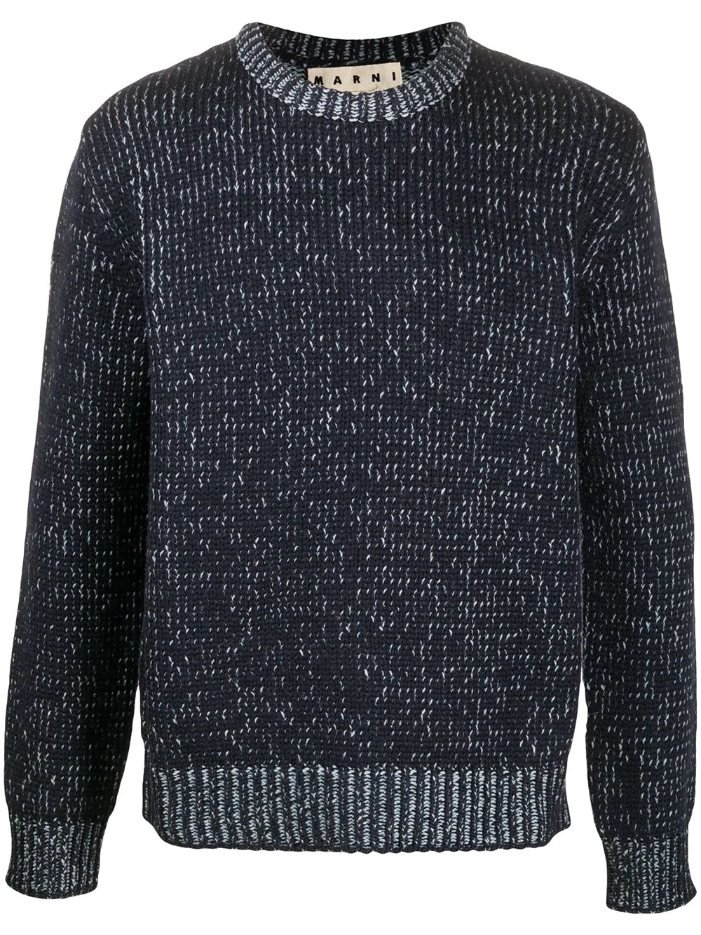 mélange-effect crew-neck jumper - 1