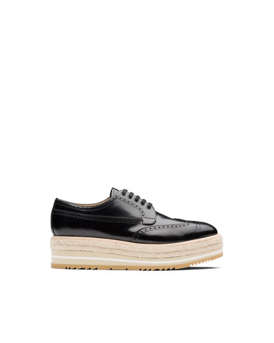 Prada Brushed Leather Derby Shoes outlook