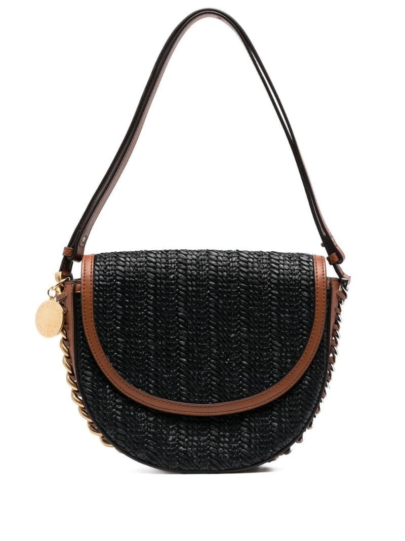 weaved rafia shoulder bag - 1