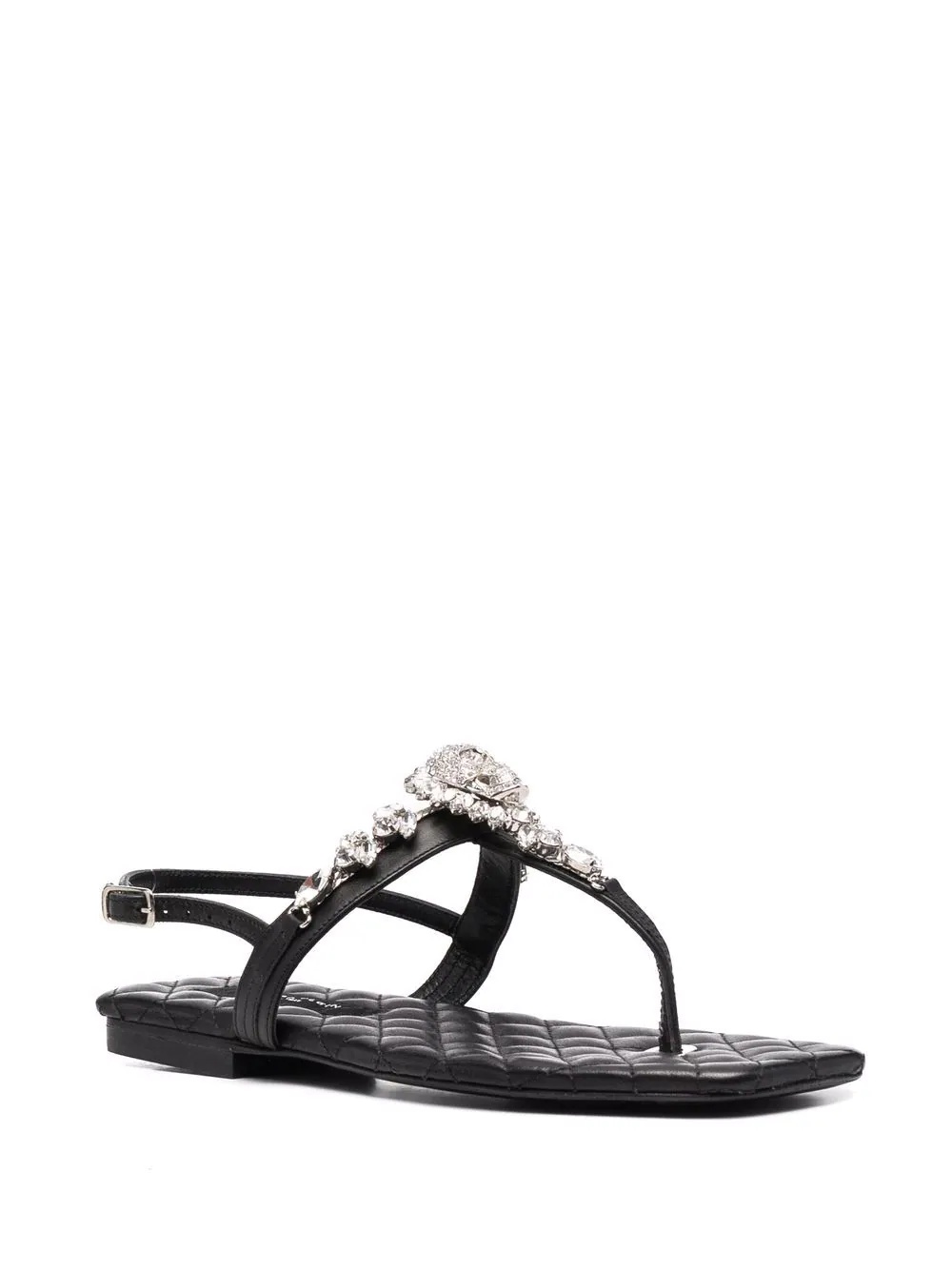 crystal-skull leather sandals - 2
