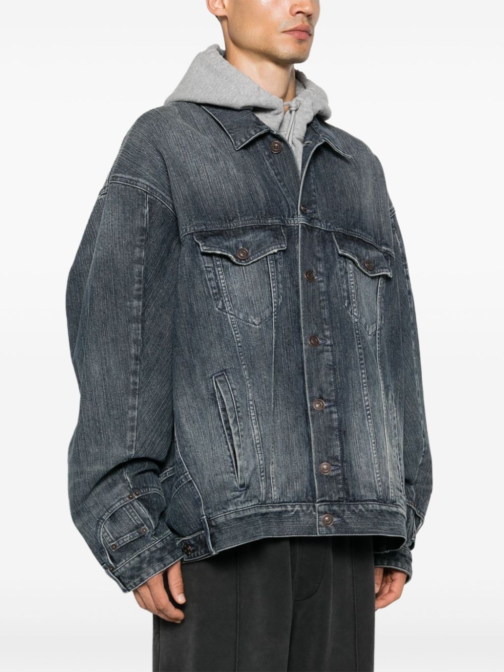 deconstructed oversized denim jacket - 3