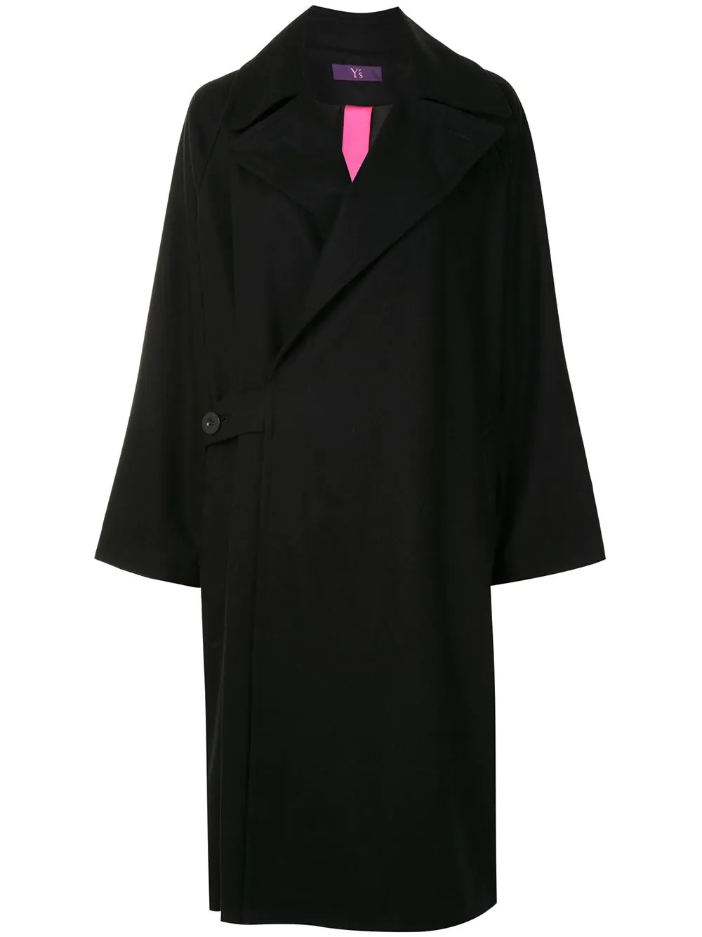 off-centre fastening long coat - 1