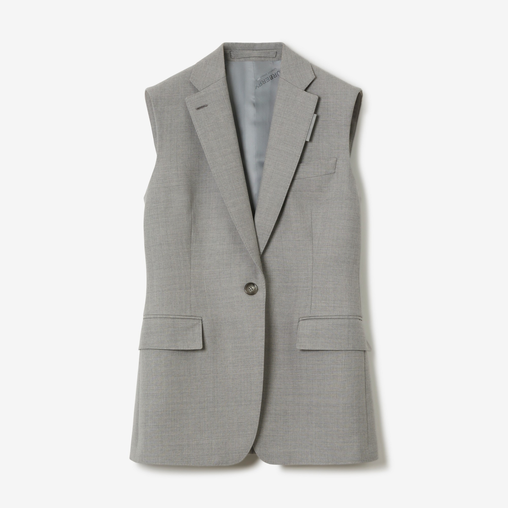 Sleeveless Wool Tailored Jacket - 1
