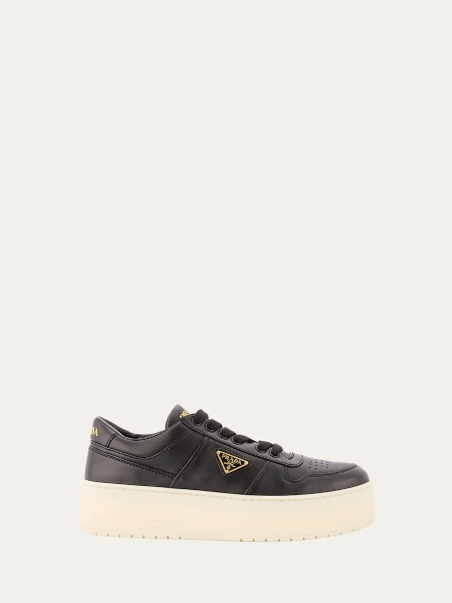 Downtown Leather Low-Top Platform Sneakers - 1