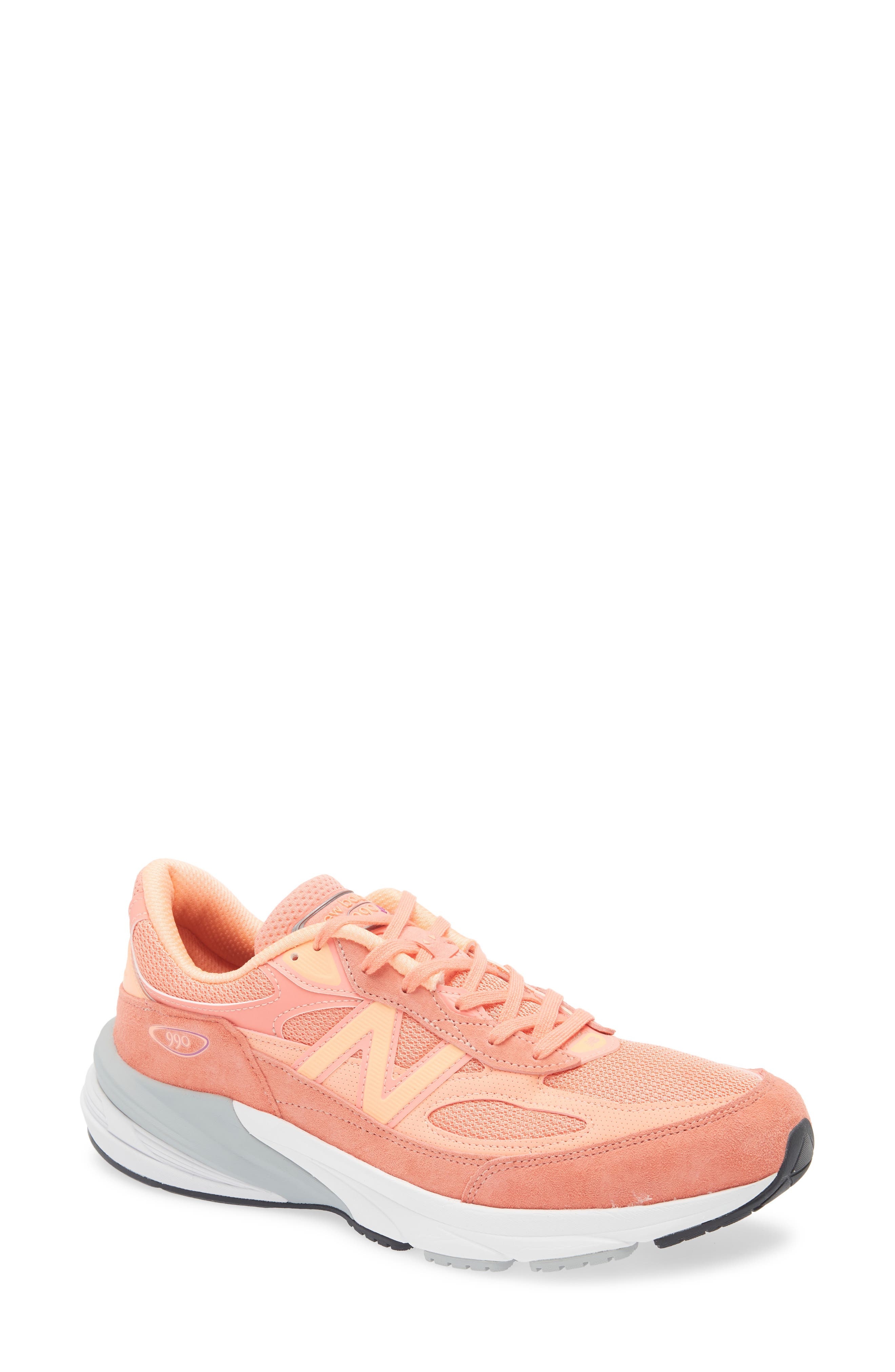 New Balance Gender Inclusive Made in USA 990v6 Sneaker in Sunrise/Purple at Nordstrom - 1