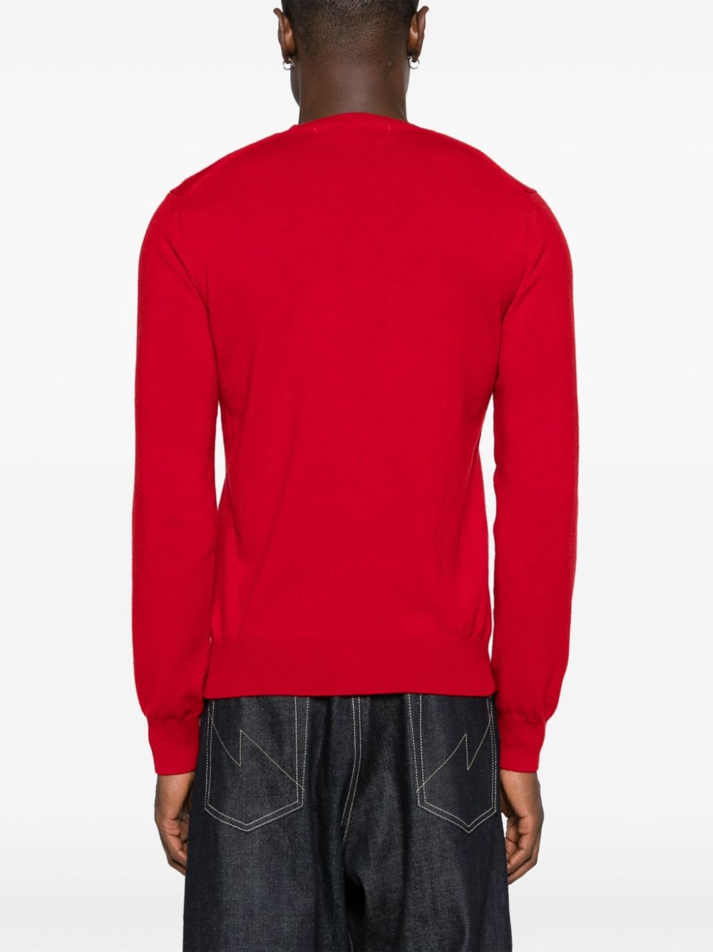 heart-patch wool jumper - 5