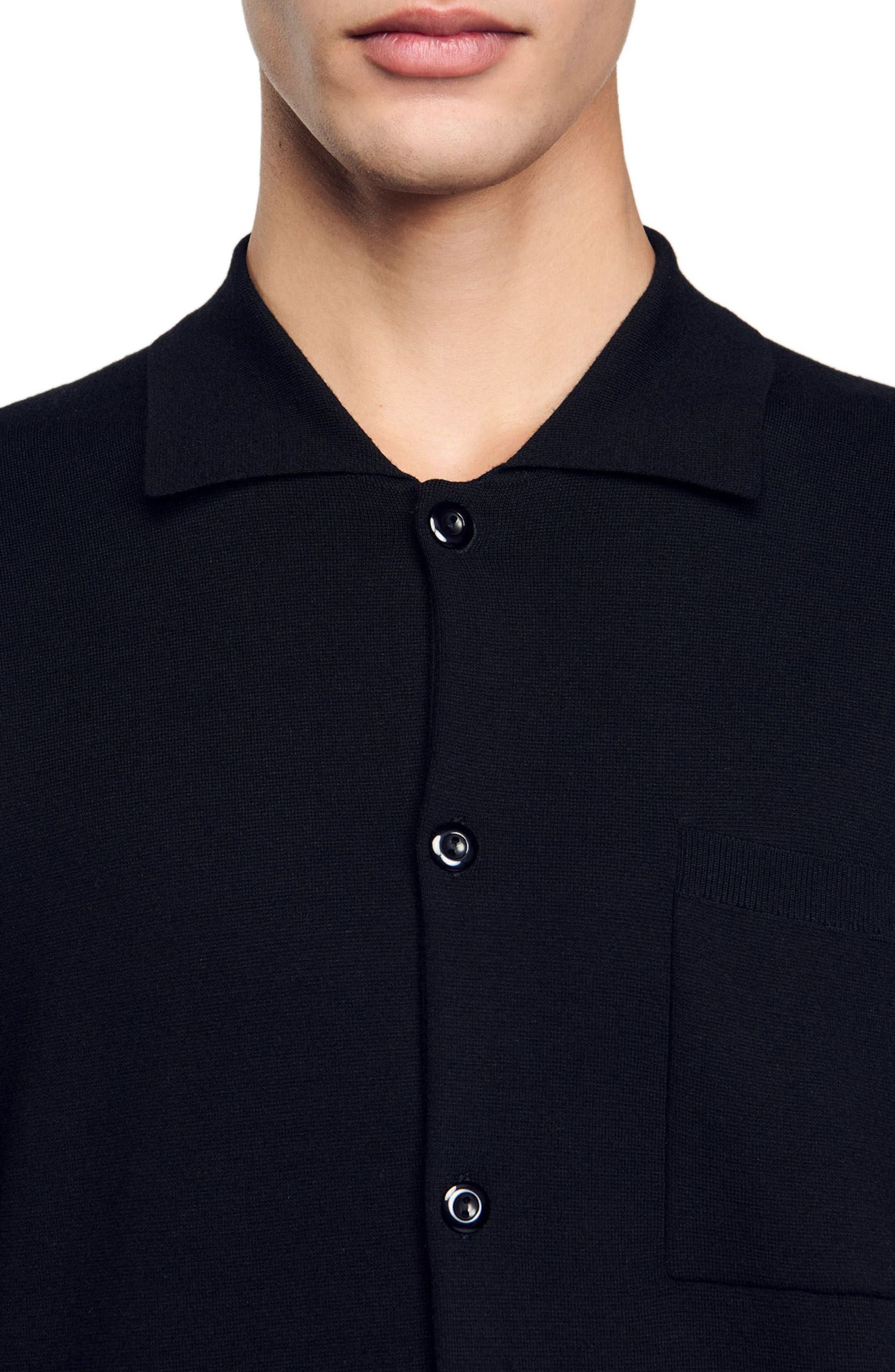 SANDRO Button-down cardigan in Black at Nordstrom - 4