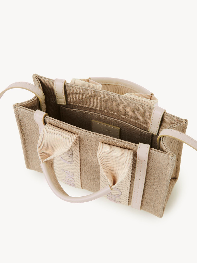 MINI WOODY TOTE BAG IN LINEN 4