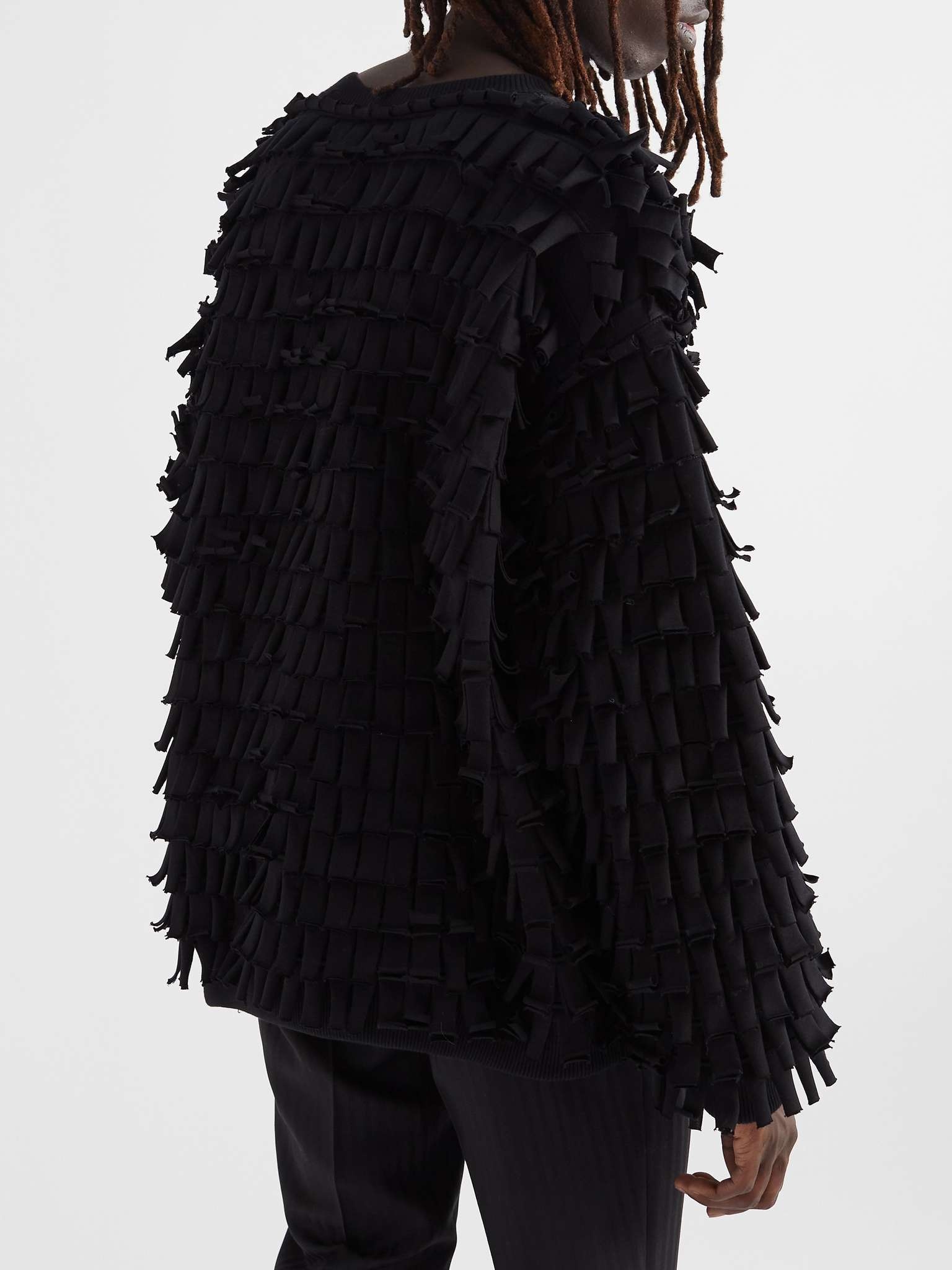 Fringed Logo-Print Cotton-Blend Sweater - 5