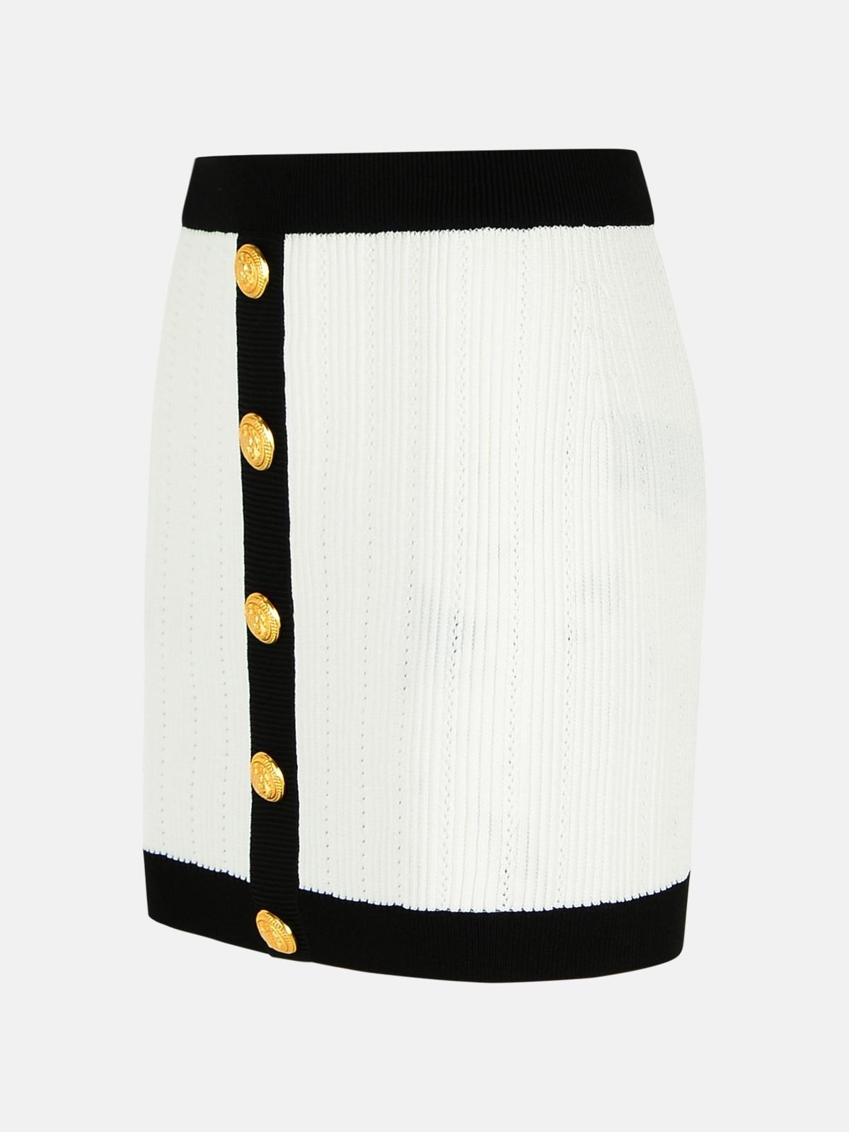 MINI SKIRT IN WHITE VISCOSE BLEND - 2