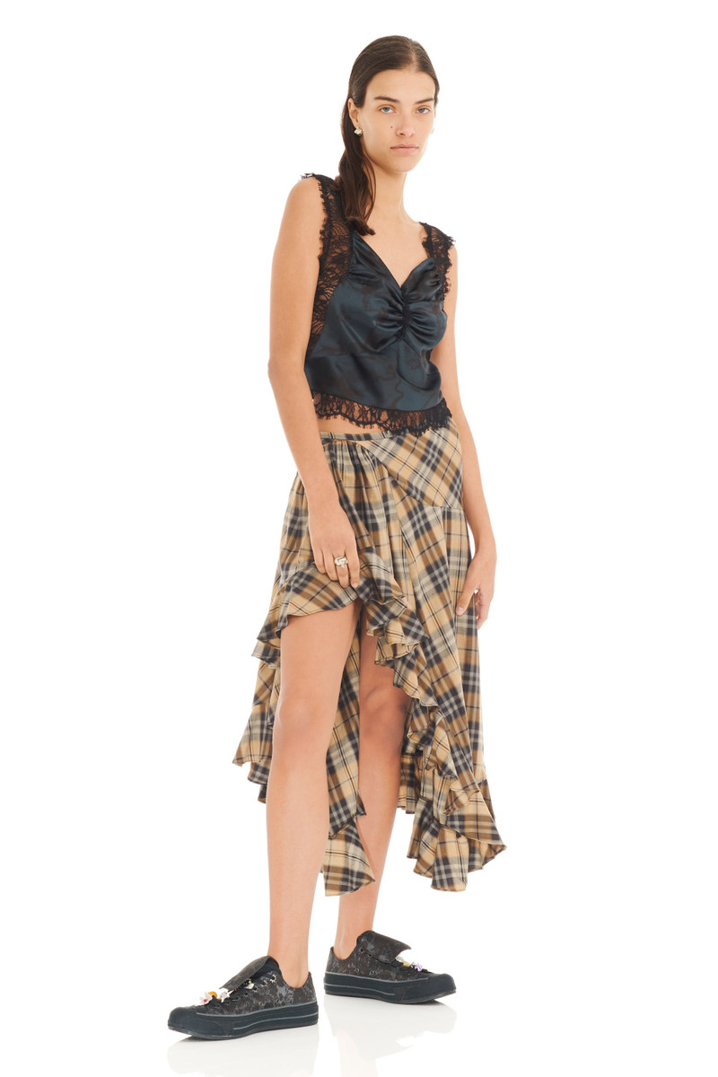 Collina Strada BLACK WATERCOLOR FLORAL RAINA TOP outlook
