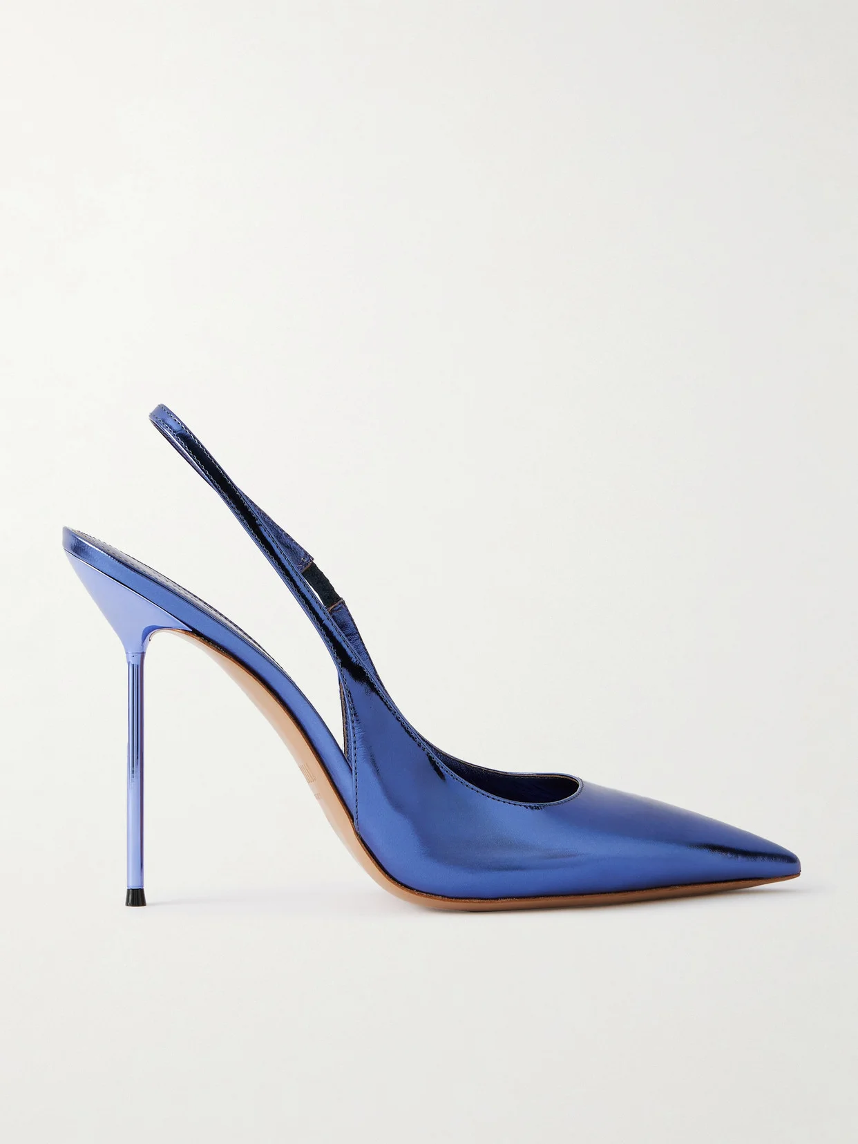 Lidia Mirrored-leather Slingback Pumps - 1