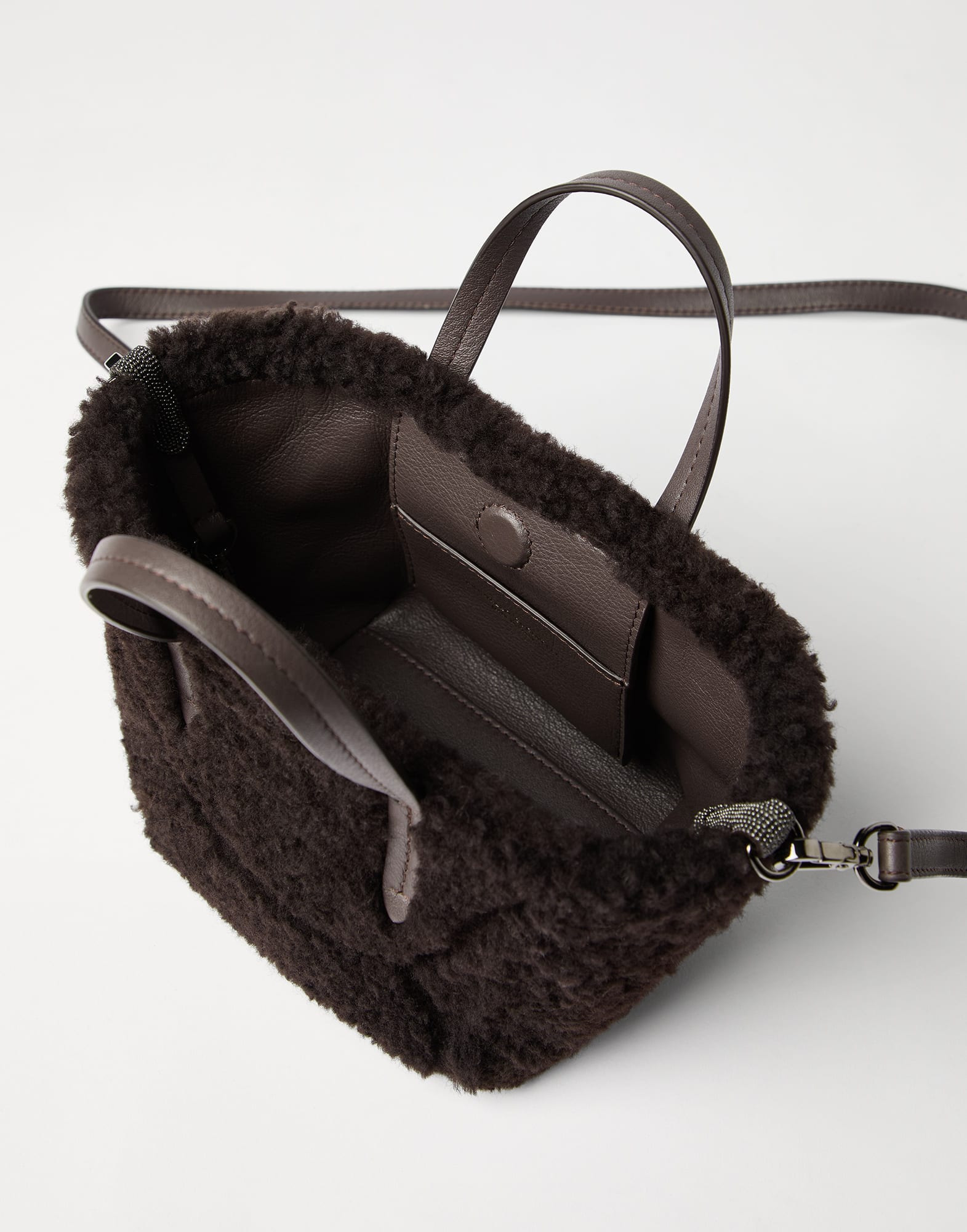 BC Duo mini bag in curly shearling with monili - 5