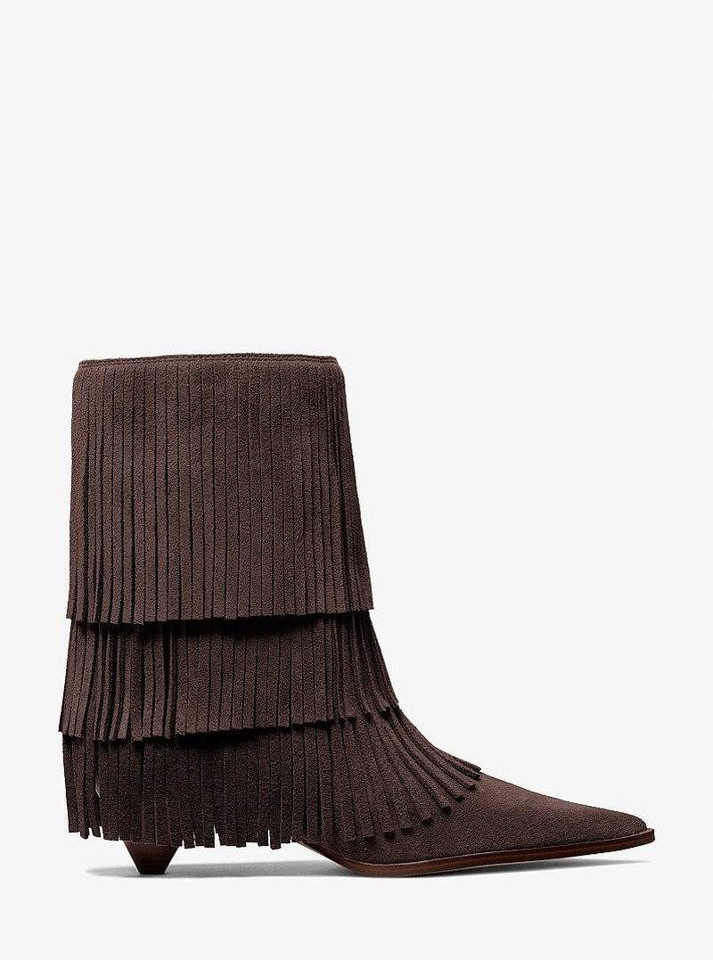 MICHAEL KORS Jayla Fringed Suede Boot outlook