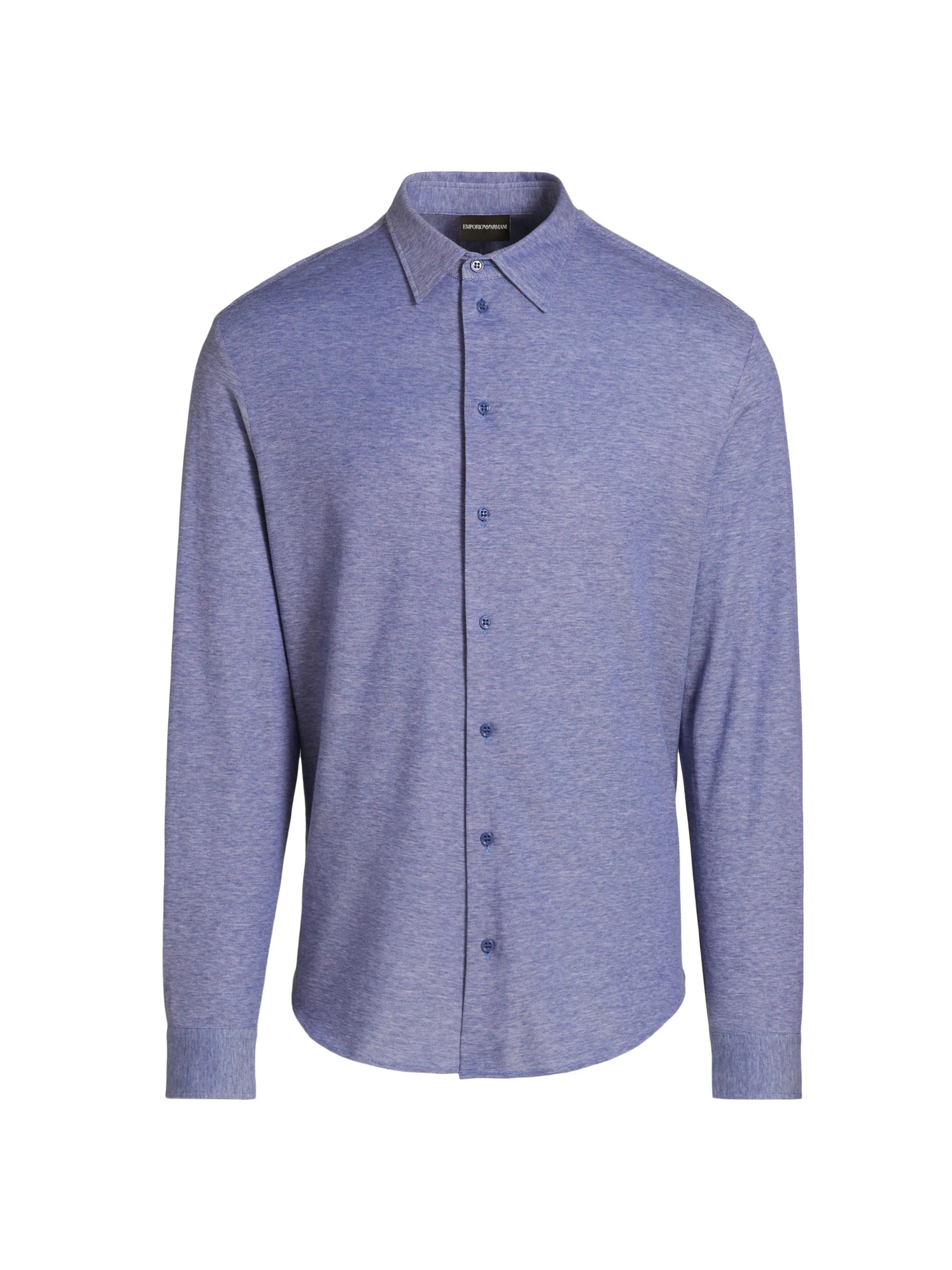 Men's Piqué Jersey Sport Shirt - Avio Oxford - 1