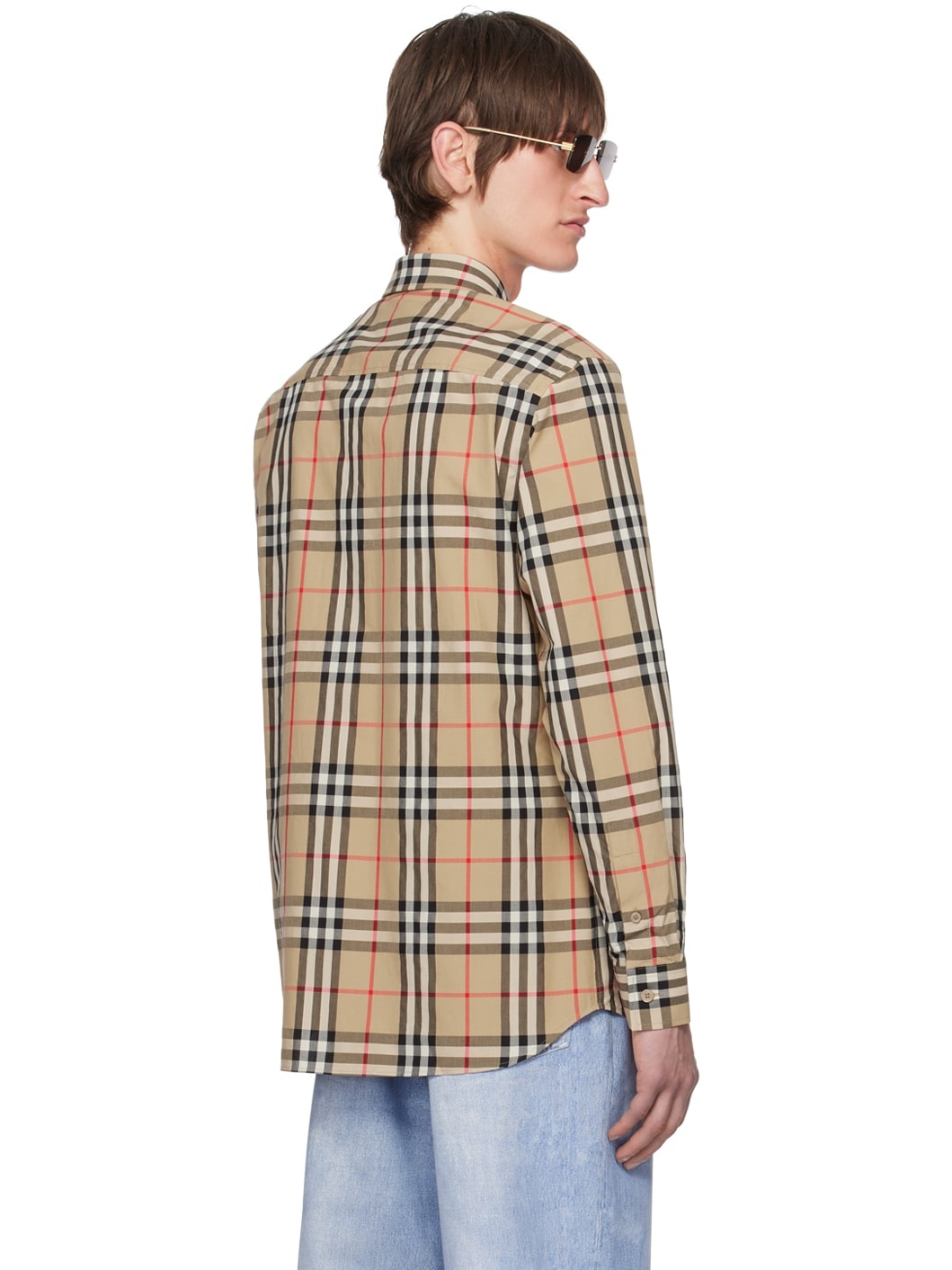 Beige Check Shirt - 3