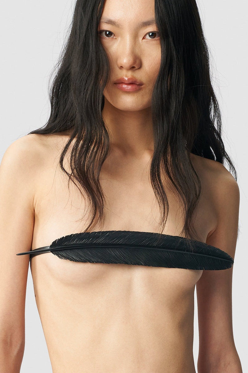 Ann Demeulemeester Noucky Feather Top | REVERSIBLE