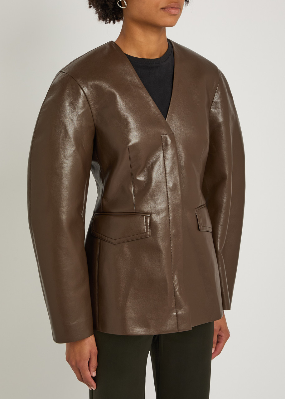 Nanushka Erina Darted Faux Leather Jacket - 2
