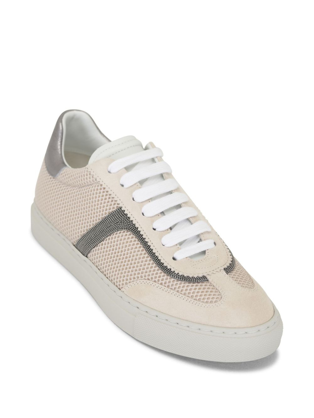 Monili chain-detail leather sneakers - 2