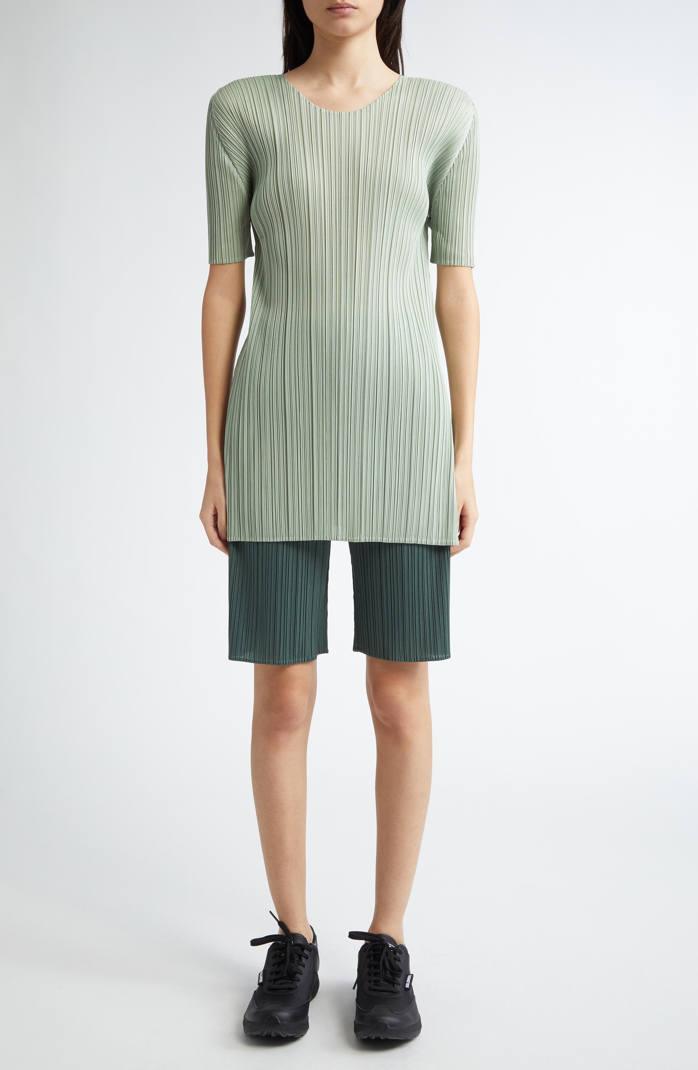Pleats Please Issey Miyake Monthly Colors June Pleated Shorts in Moss Green at Nordstrom - 2
