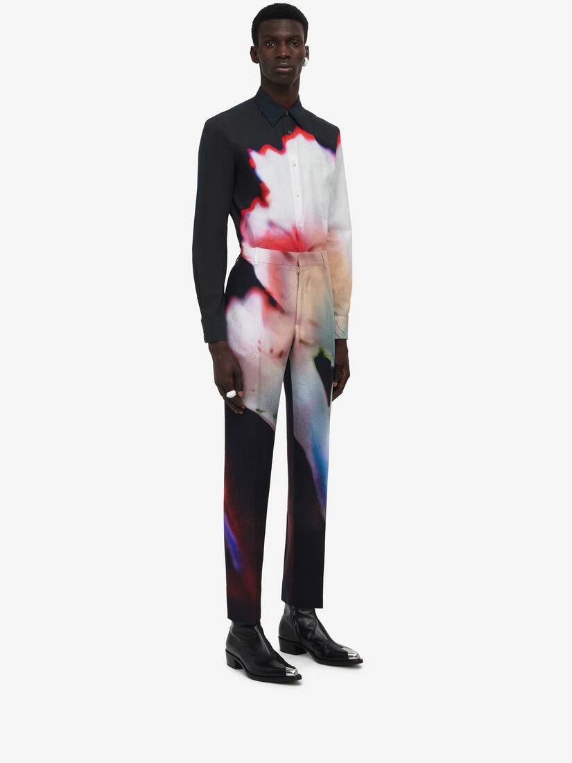 Men's Solarised Flower Cigarette Trousers in Multicolor - 3