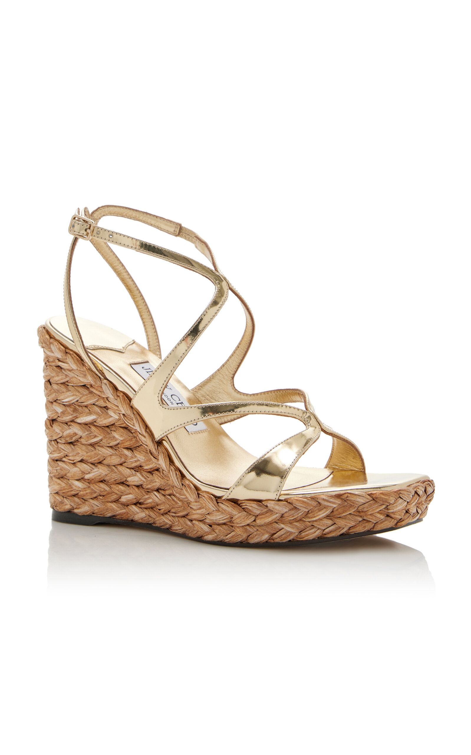 Ayla Metallic Leather Wedge Sandals gold - 4