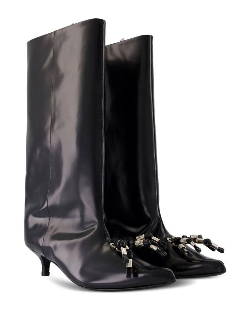 TOGA PULLA calfskin tassel-embellished boots outlook
