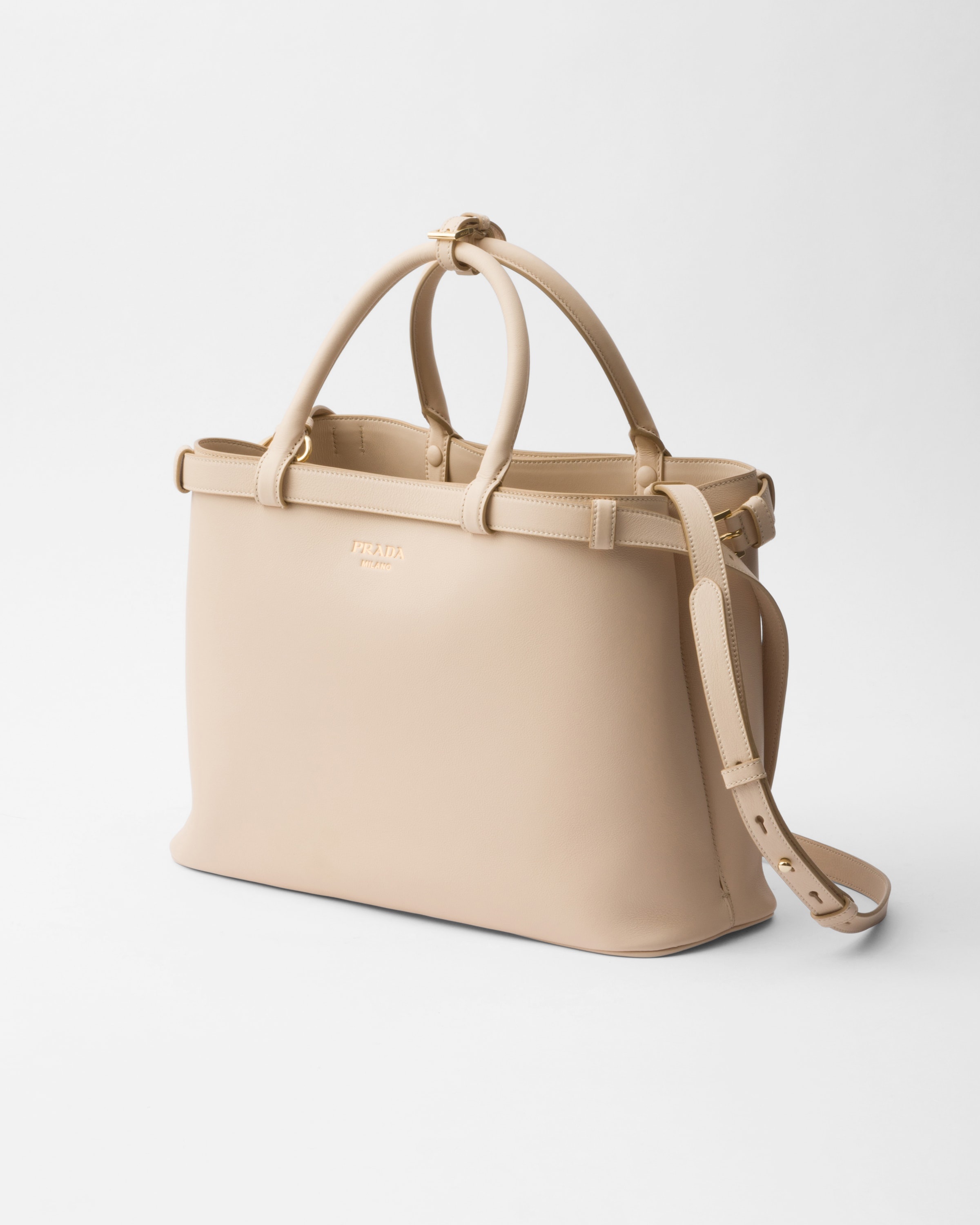 Prada Buckle medium leather handbag with double belt - 2
