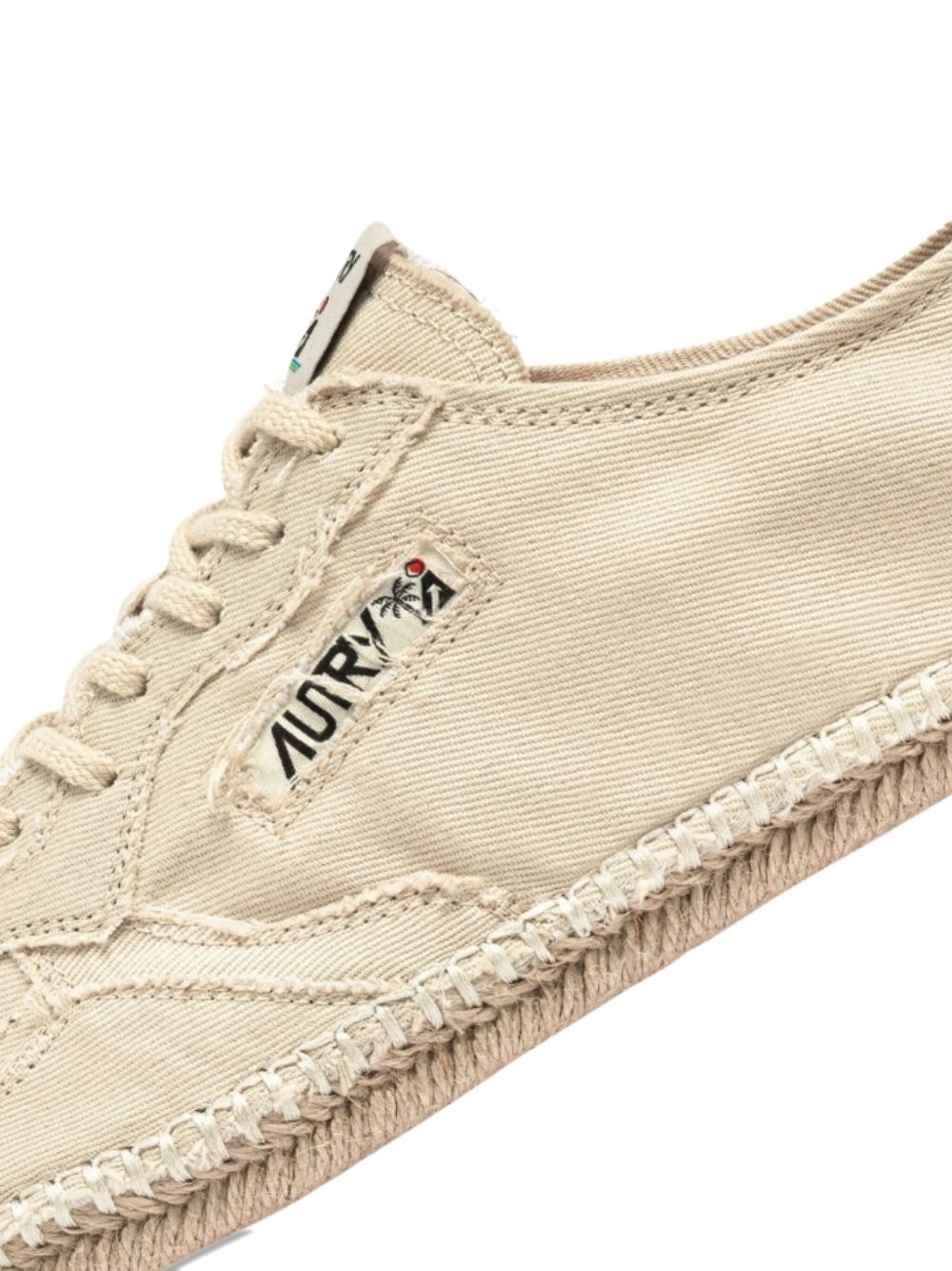 lace-up jute low-top sneakers - 5