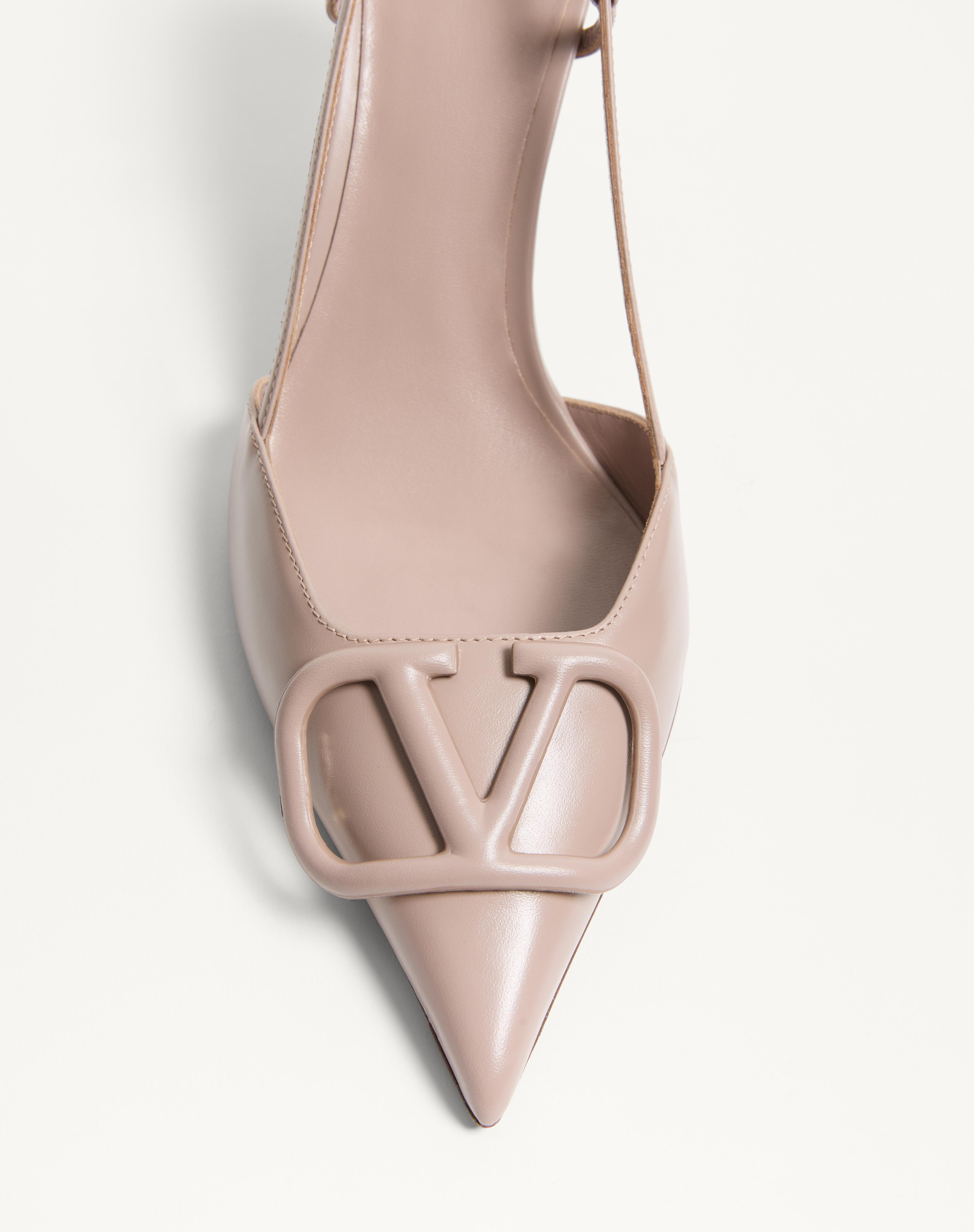VLOGO SIGNATURE CALFSKIN SLINGBACK PUMP 80 MM / 3.15 IN. - 6