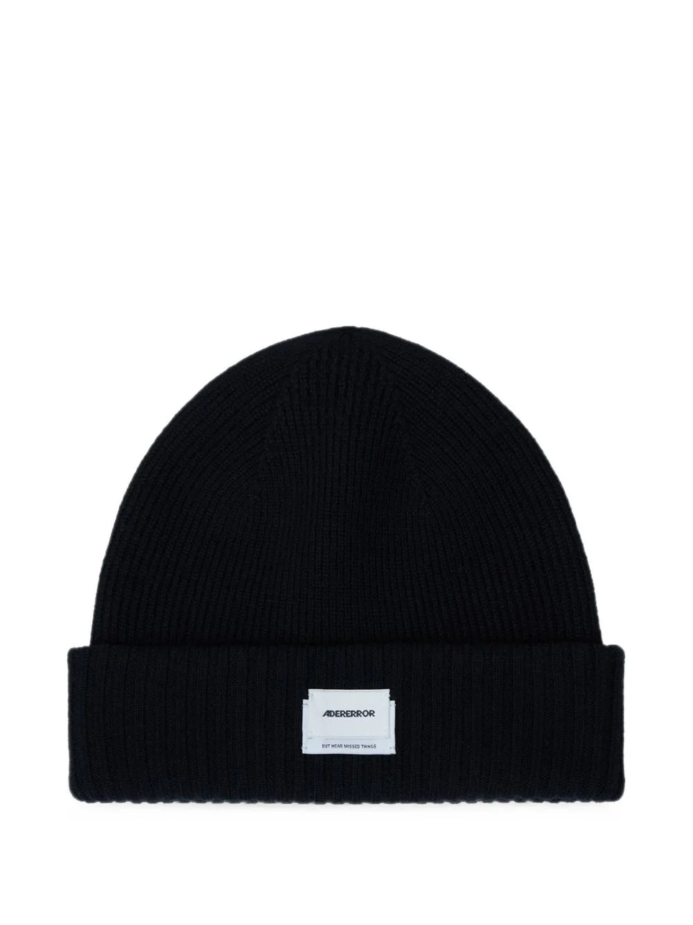 logo-patch ribbed-knit beanie hat - 1