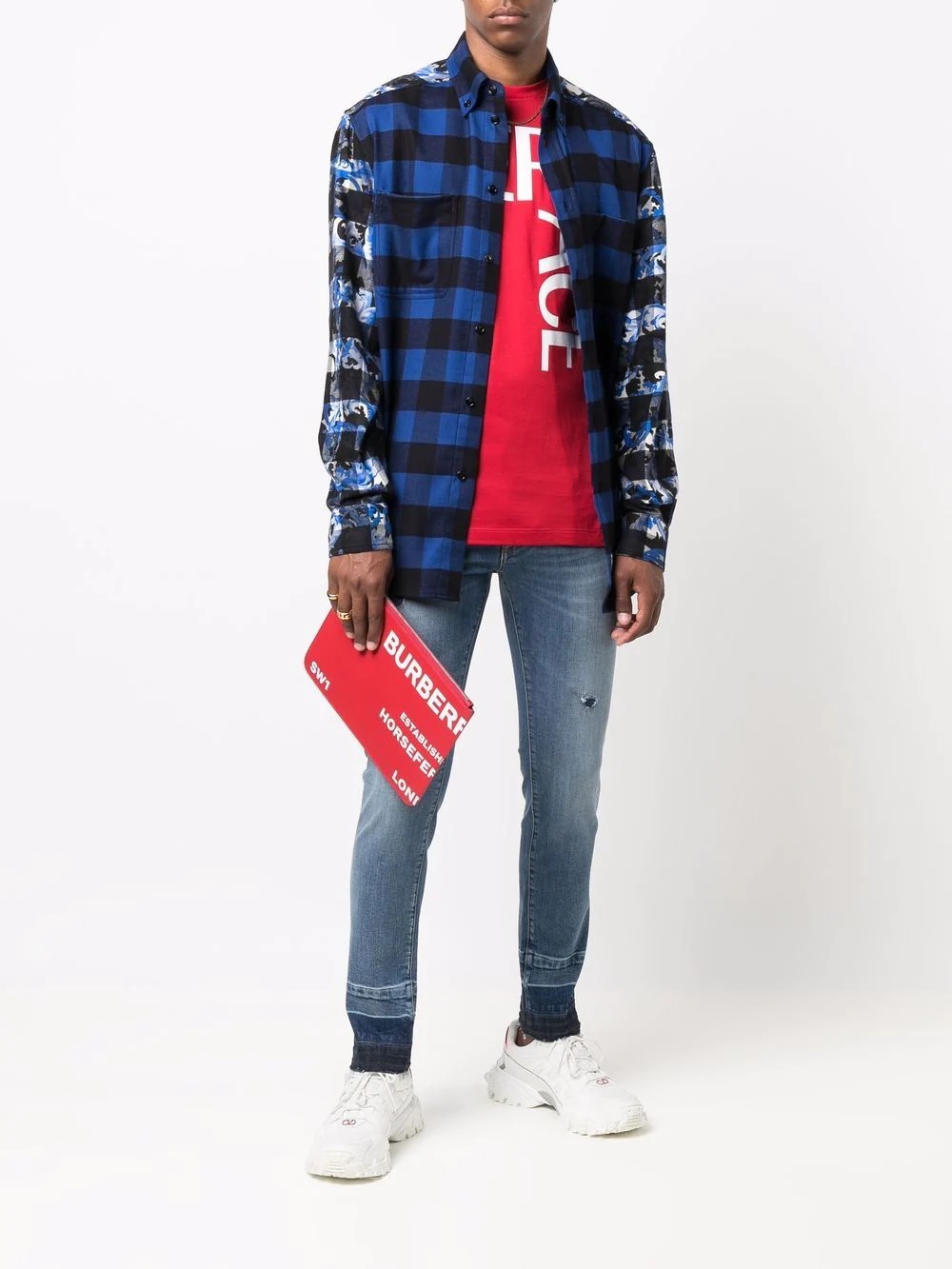 Baroccoflage-print plaid shirt - 2