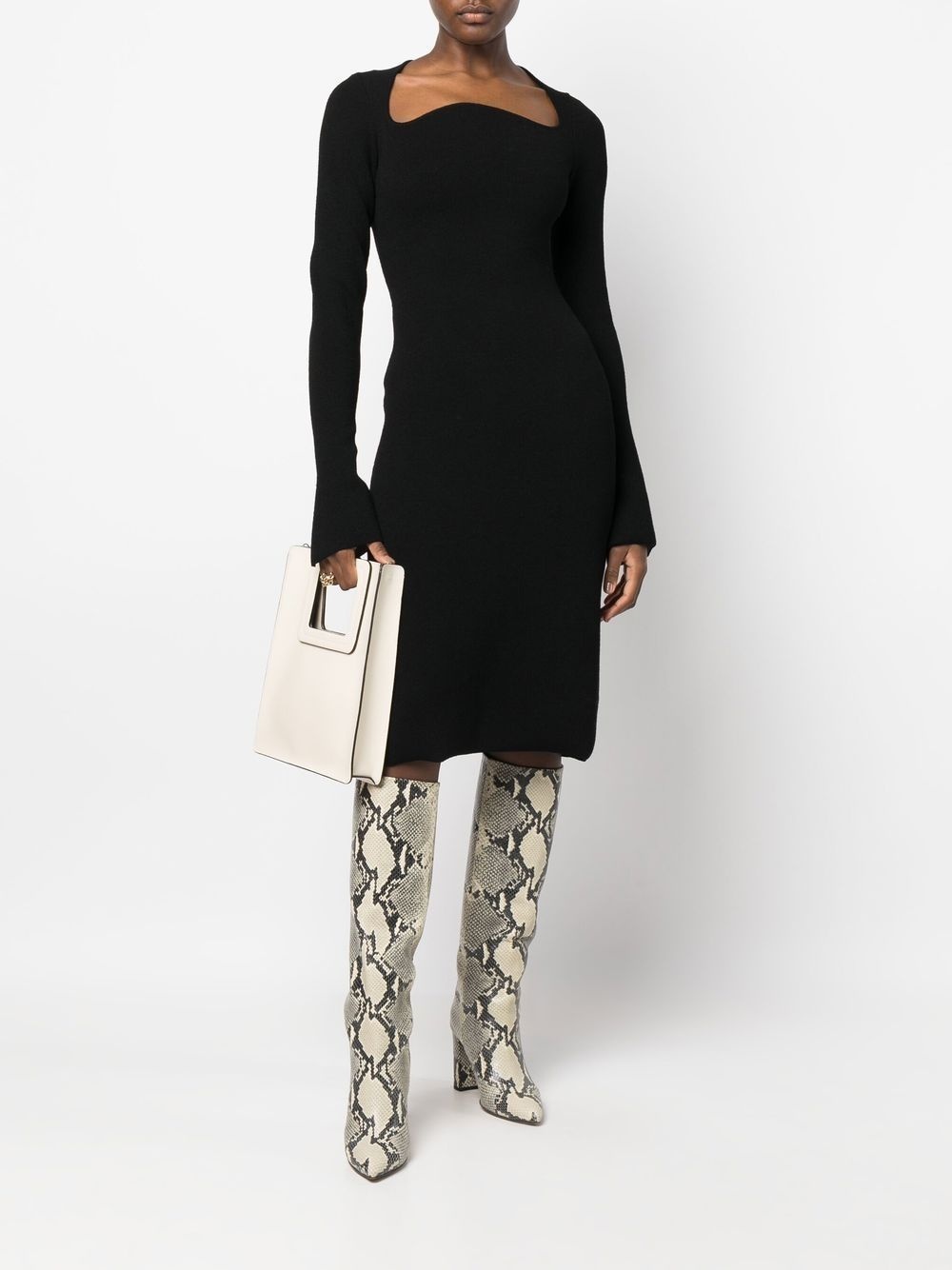textured knit dress - 2
