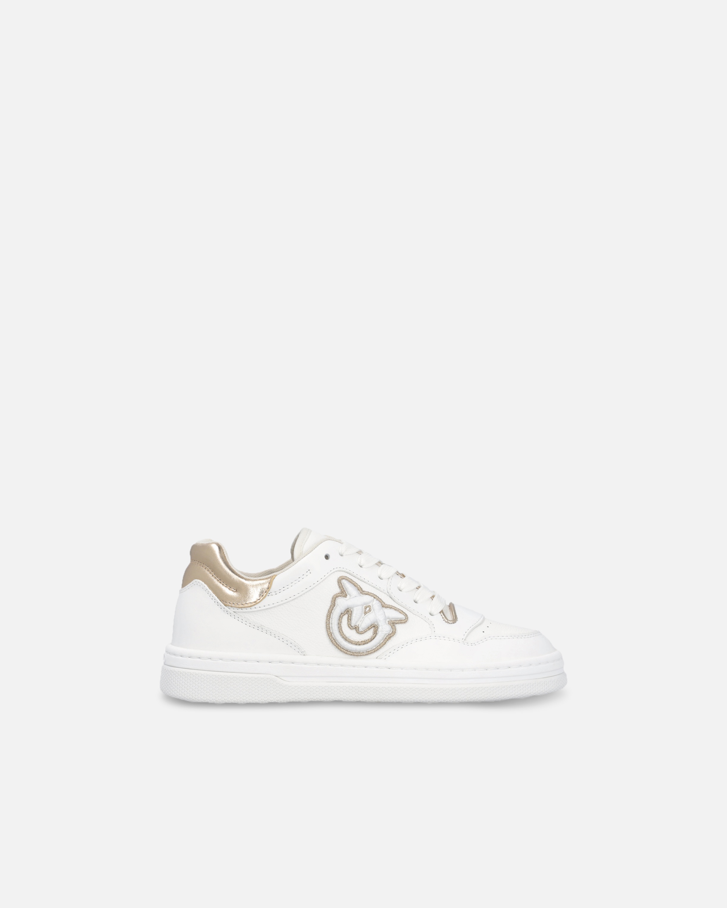 LEATHER SNEAKERS WITH EMBROIDERED SIDE LOGO - 1