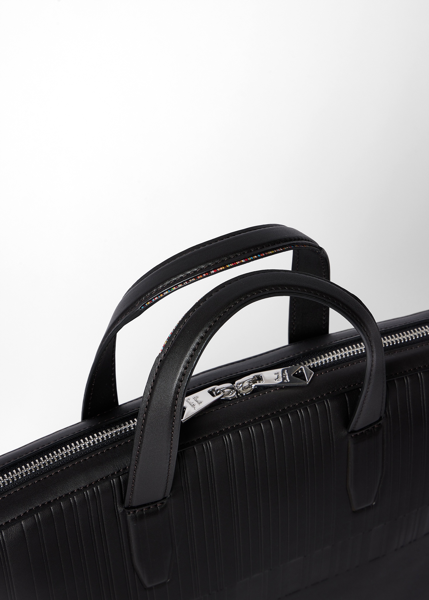 Dark Brown Leather 'Shadow Stripe' Folio - 5
