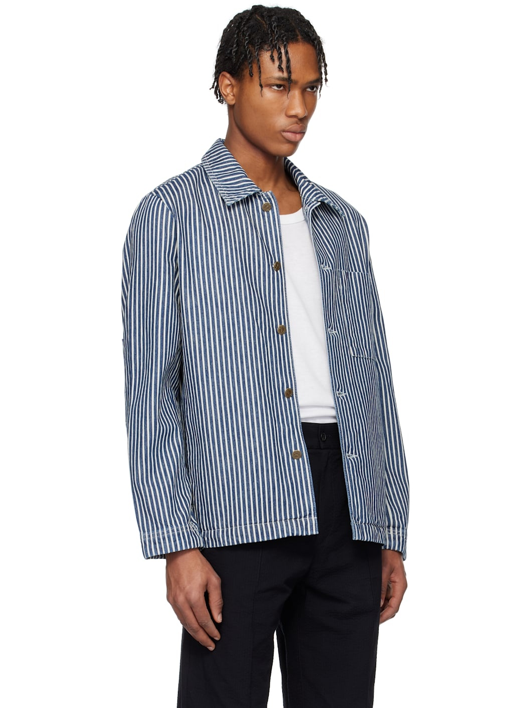 A. P.C. Navy & Off-White Raphael Denim Jacket - 2