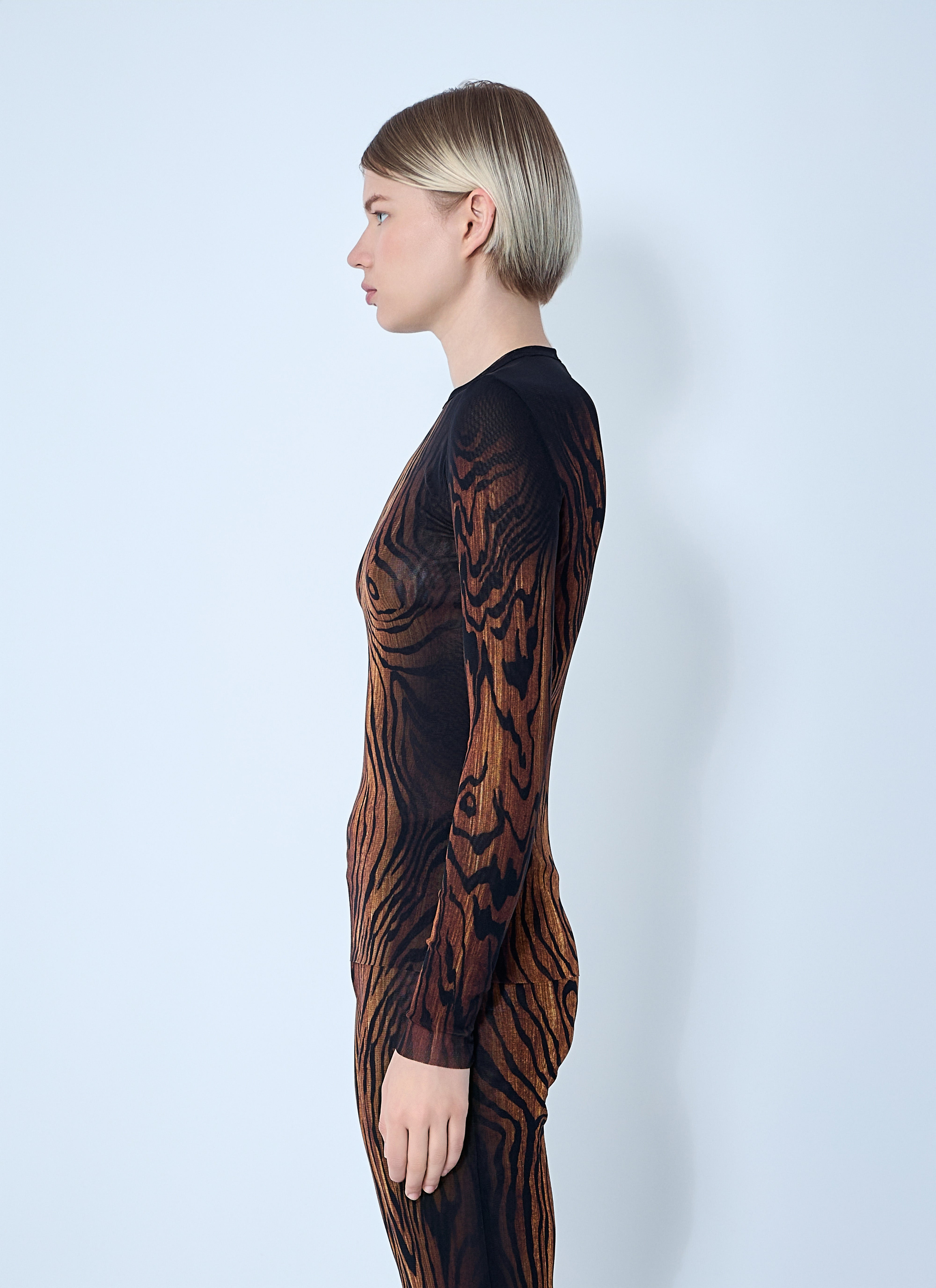Jean Paul Gaultier Women Wood Mesh Top - 3