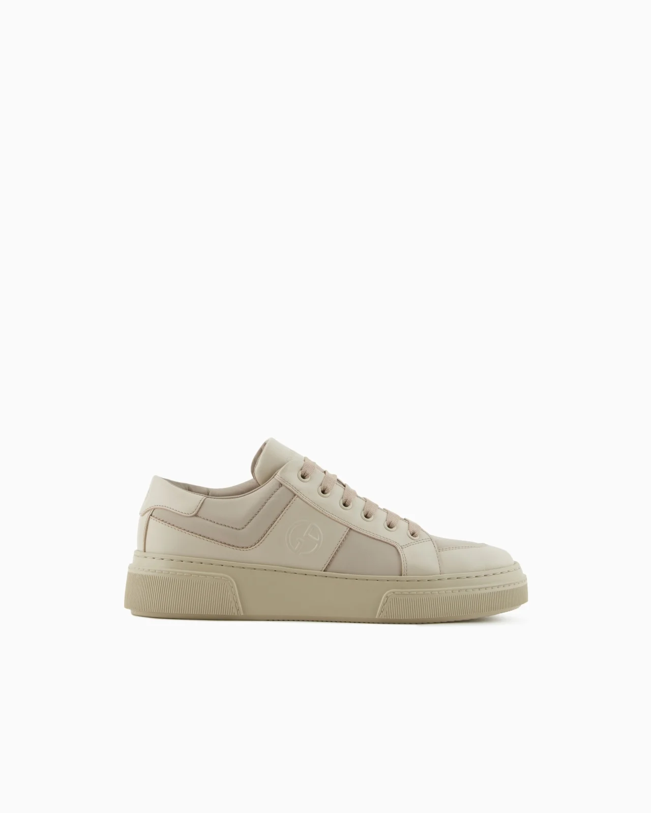 LEATHER AND FABRIC SNEAKERS - 1