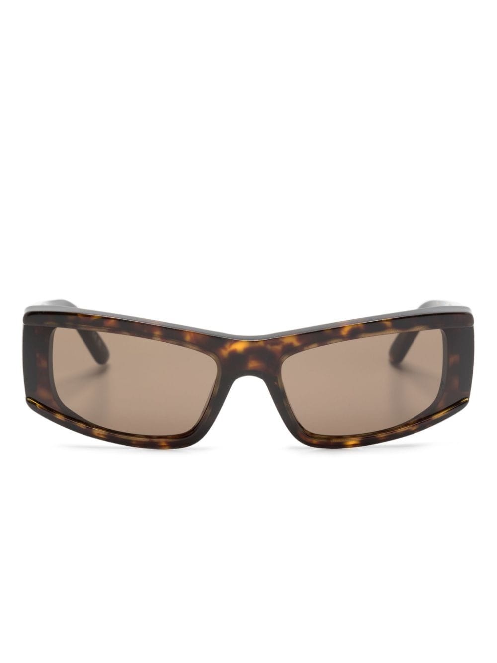 tortoiseshell-effect square-frame sunglasses - 1