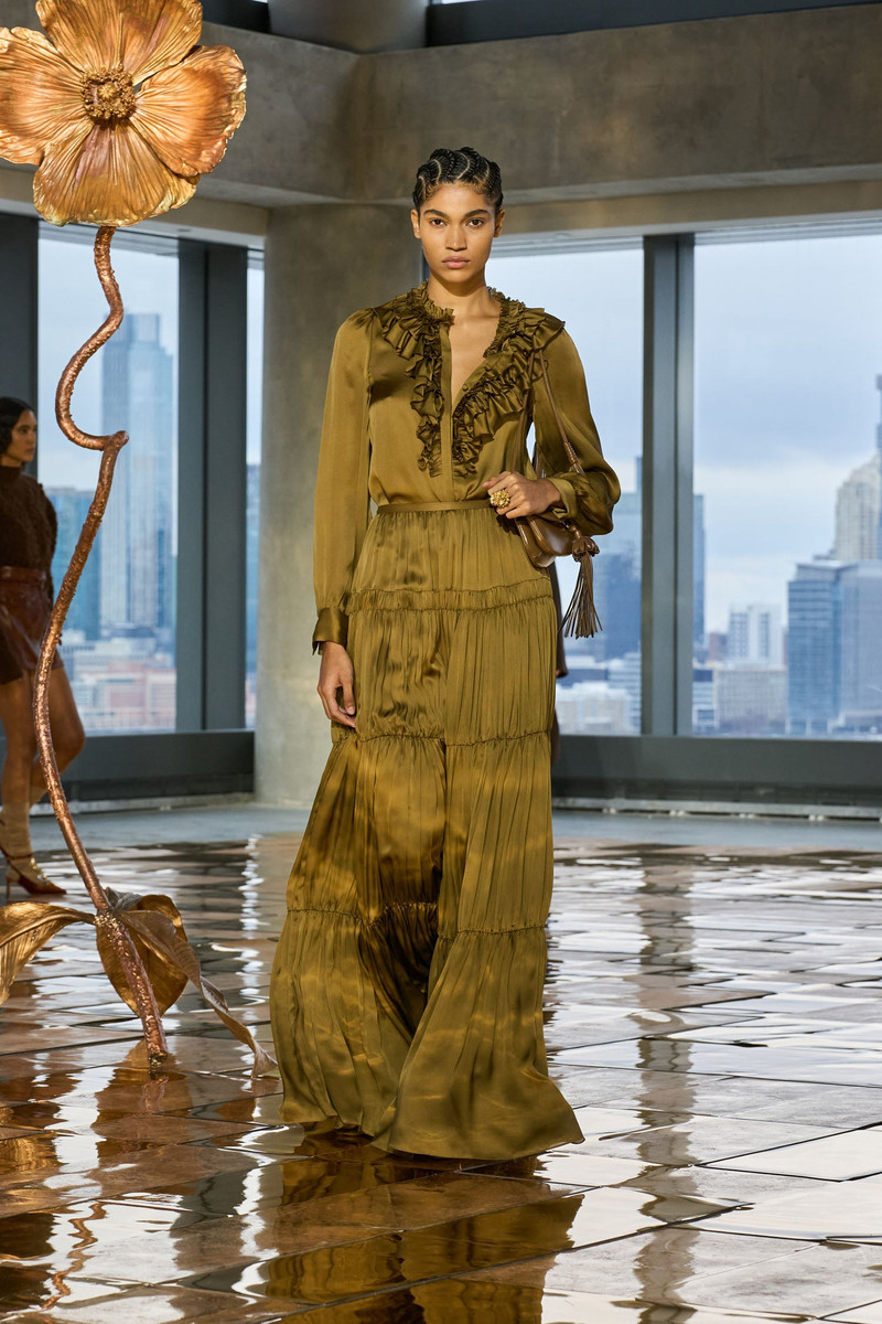 Gaelle Silk High Waist Maxi Skirt 5