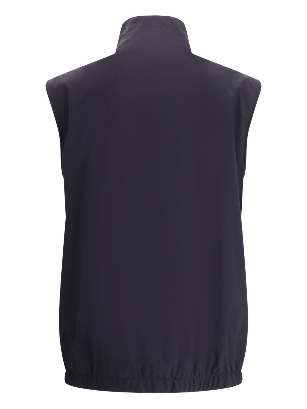 zip-front stand-collar gilet - 2