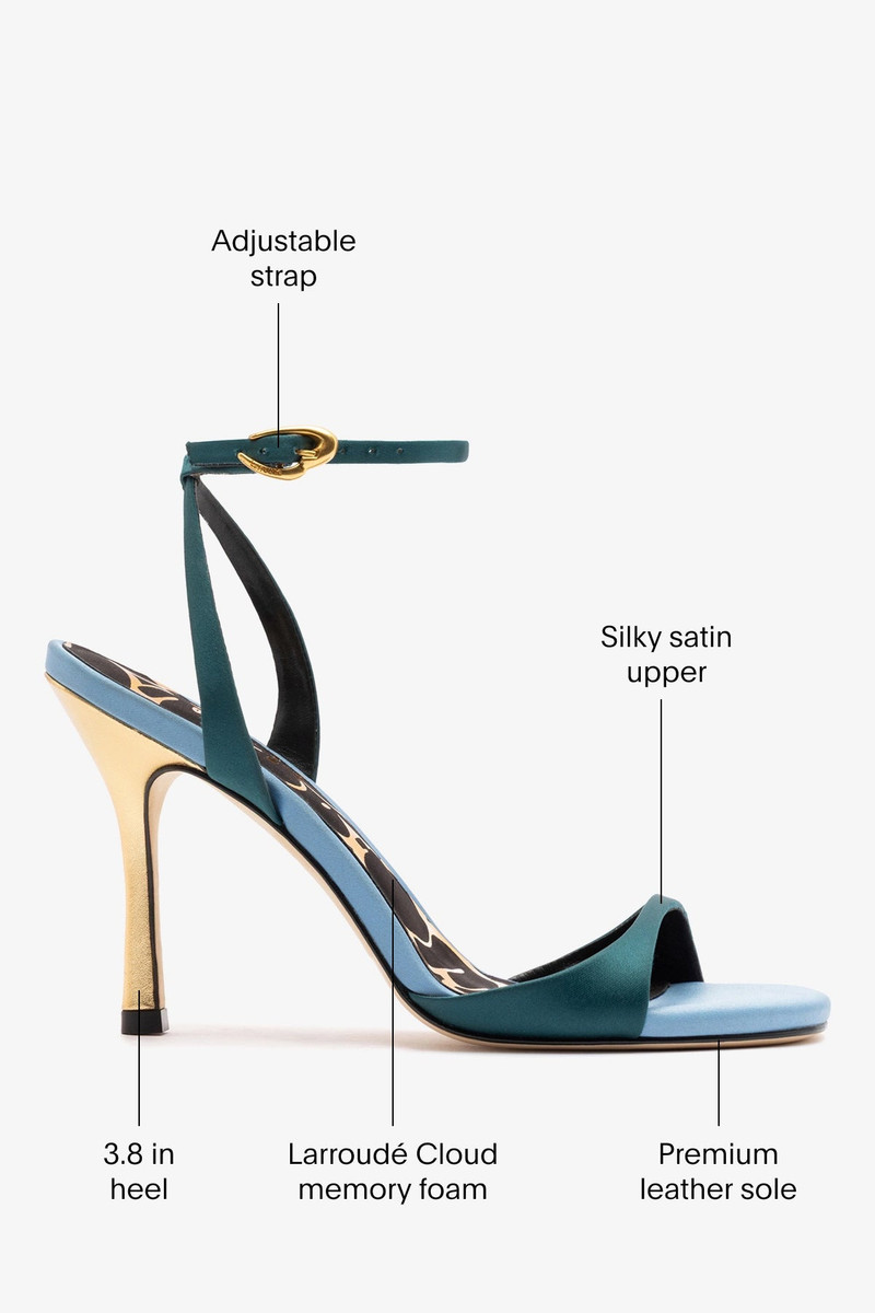 Freya Sandal Teal Satin 5
