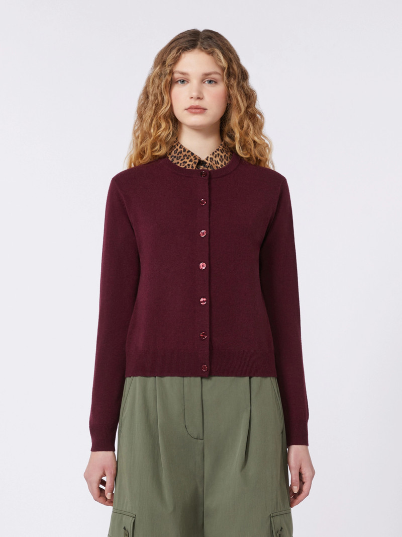 NEBBIA Wool and cashmere cardigan - BORDEAUX 3