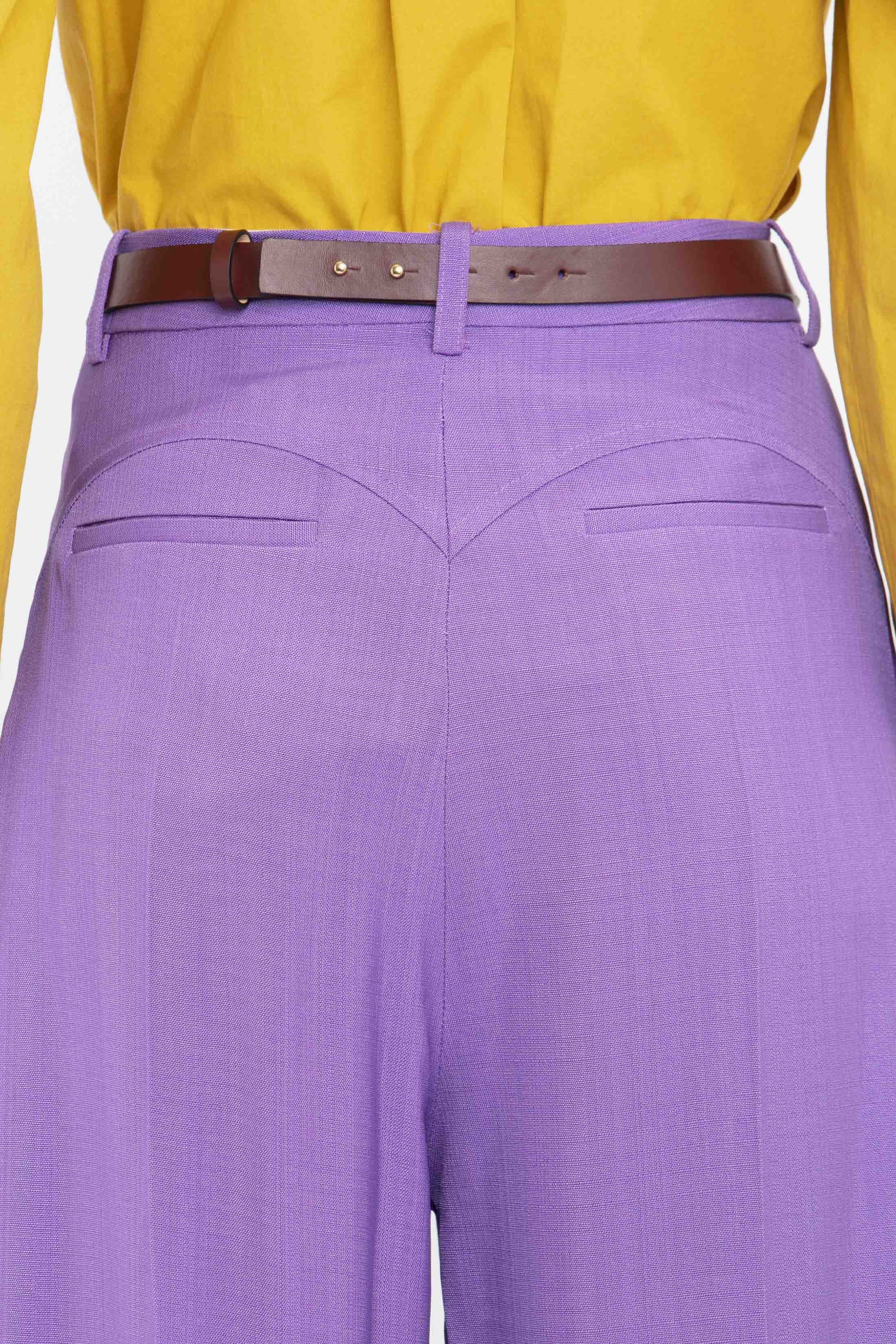 Wide Leg Trouser In Violet - 6