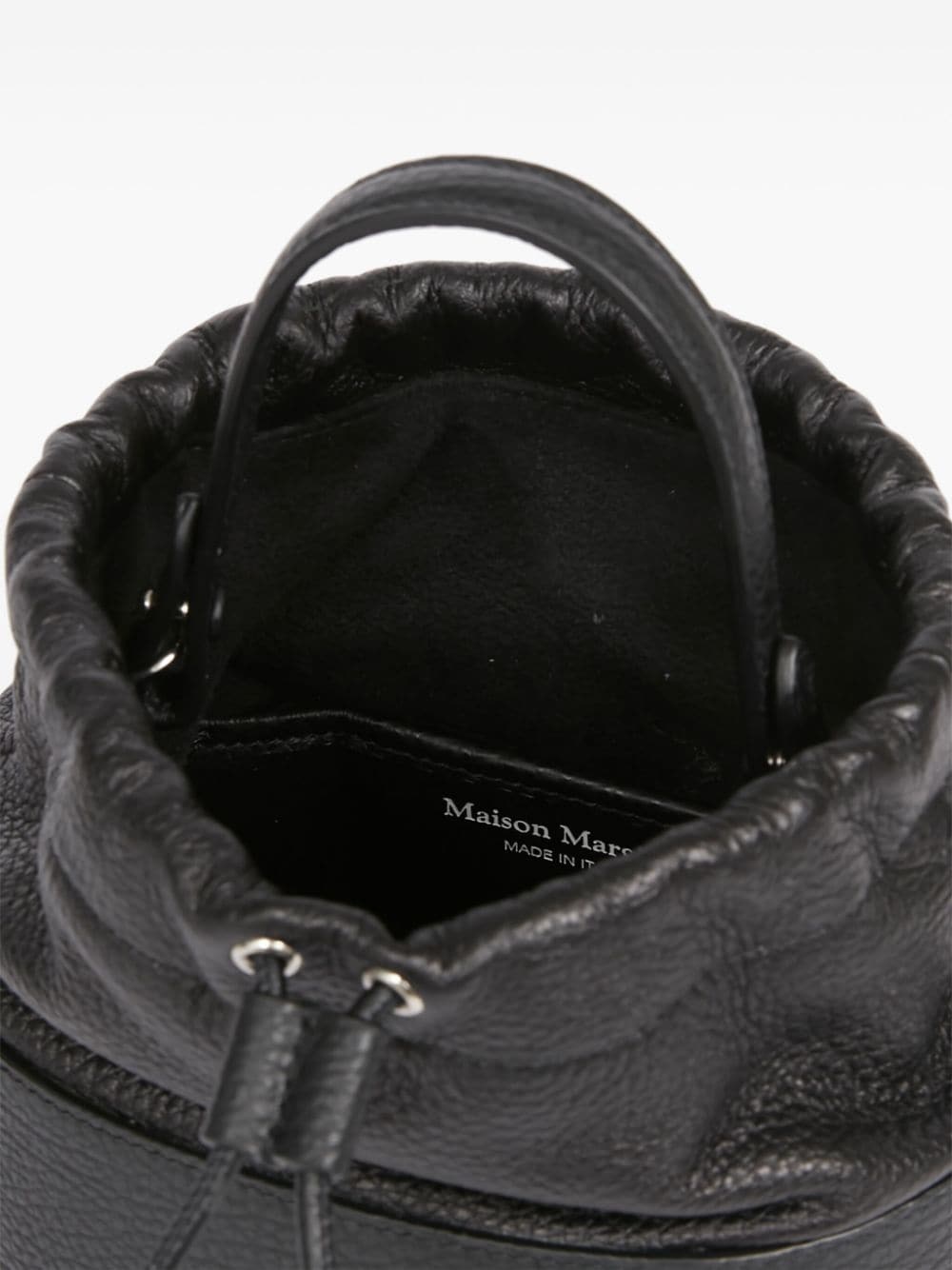 small 5AC grained leather bucket bag - 7