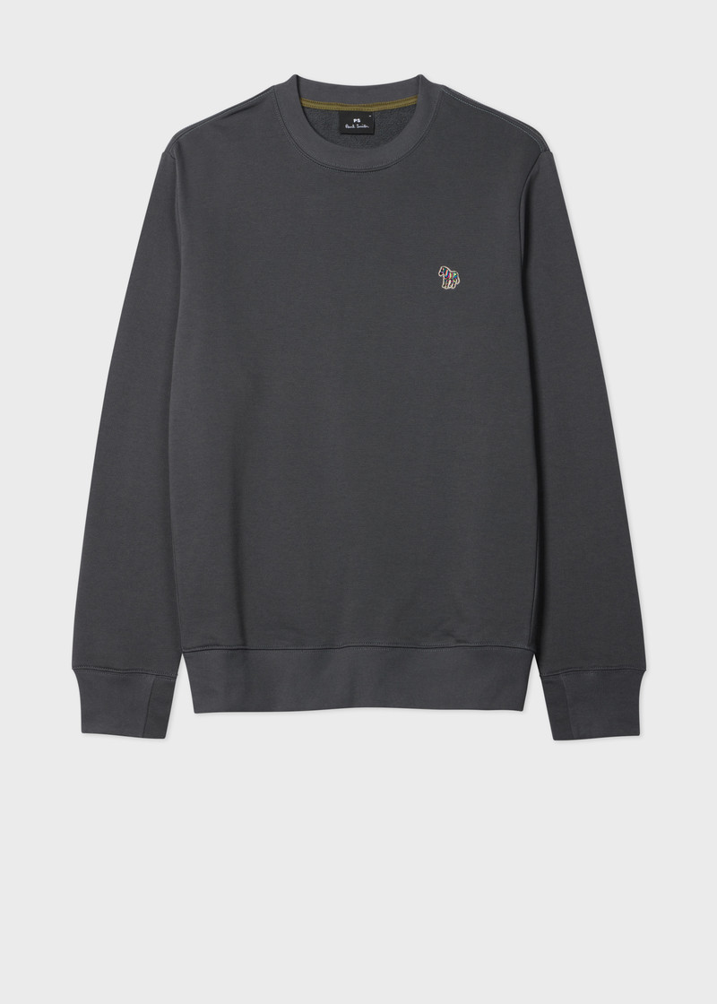 Charcoal Organic Cotton Zebra Logo Sweatshirt 1