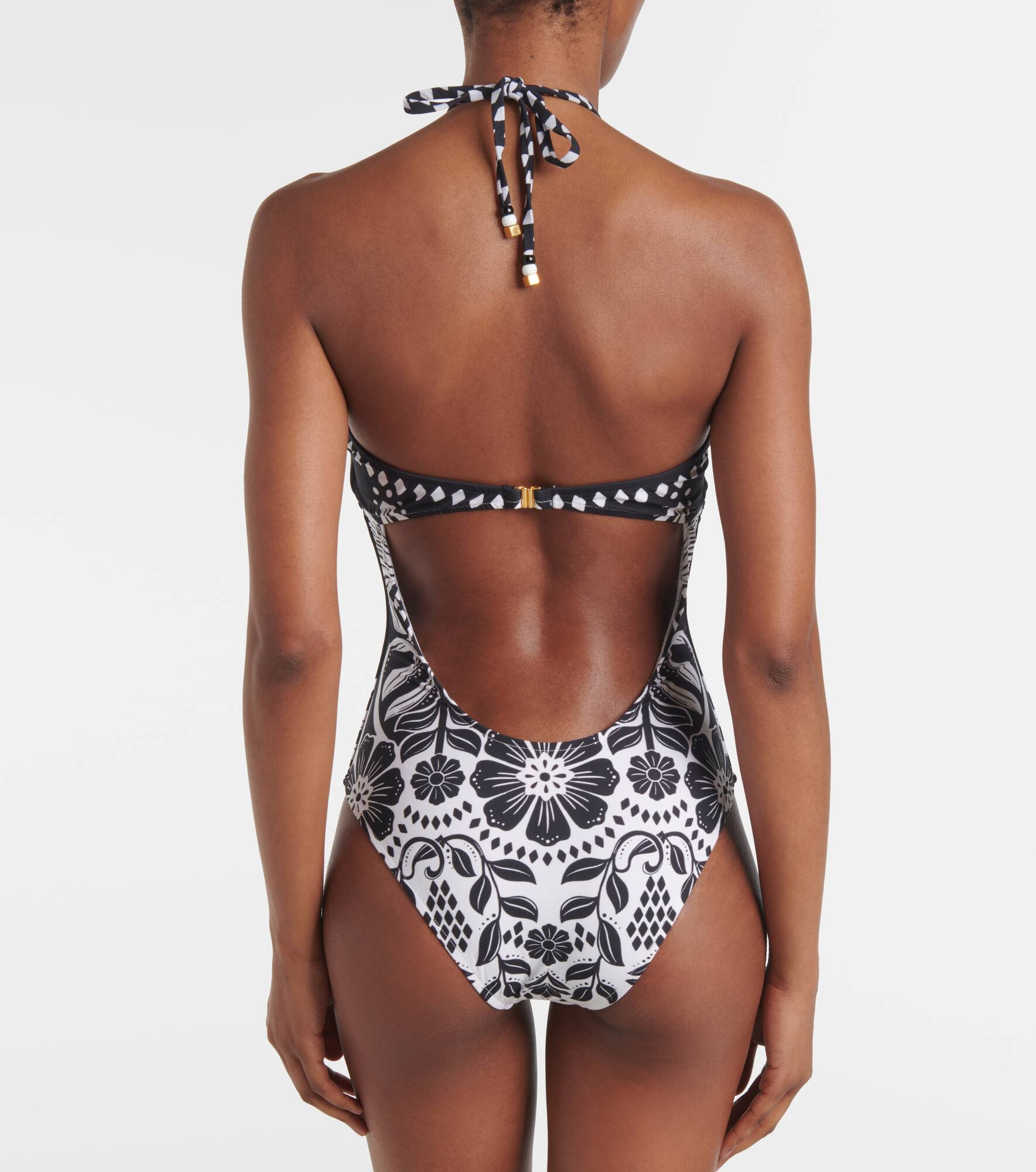 Flowers Leopards halterneck swimsuit - 3